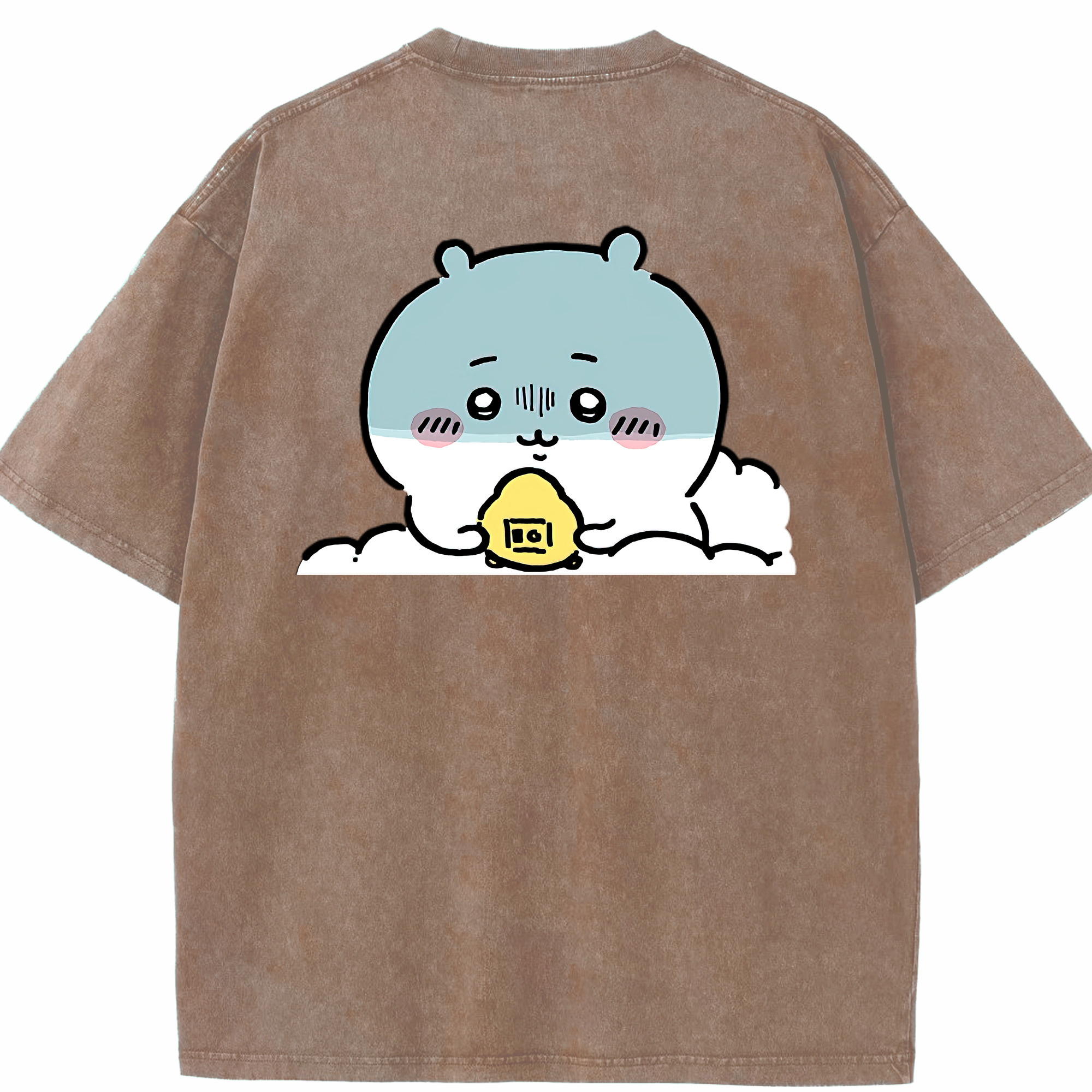 （画像用） ちいかわ ちいかわ Chii-kawa chiikawa 綿100% ヴィンテージ風 半袖Tシャツ（背面プリント）