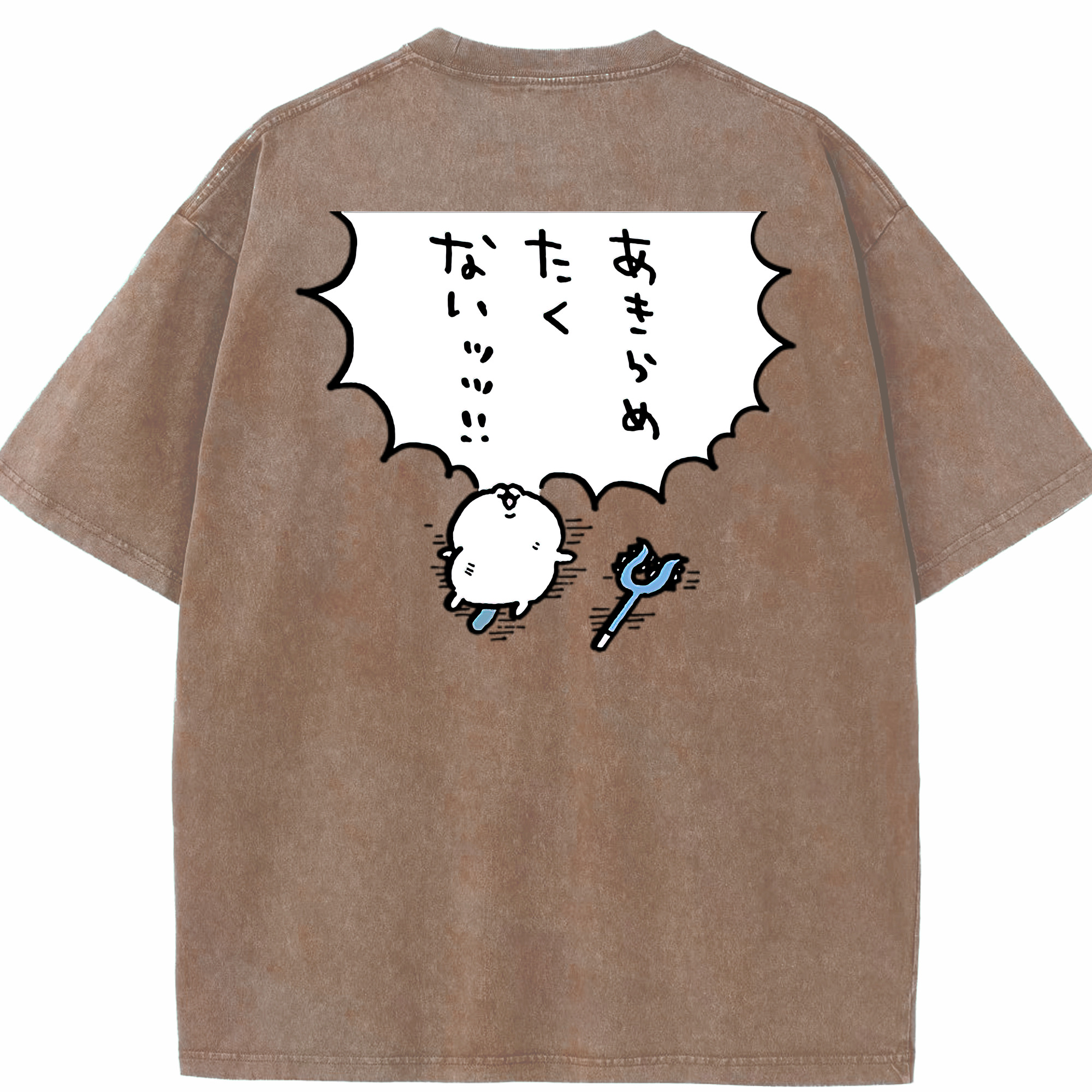 （画像用） ちいかわ ちいかわ Chii-kawa chiikawa 綿100% ヴィンテージ風 半袖Tシャツ（背面プリント）