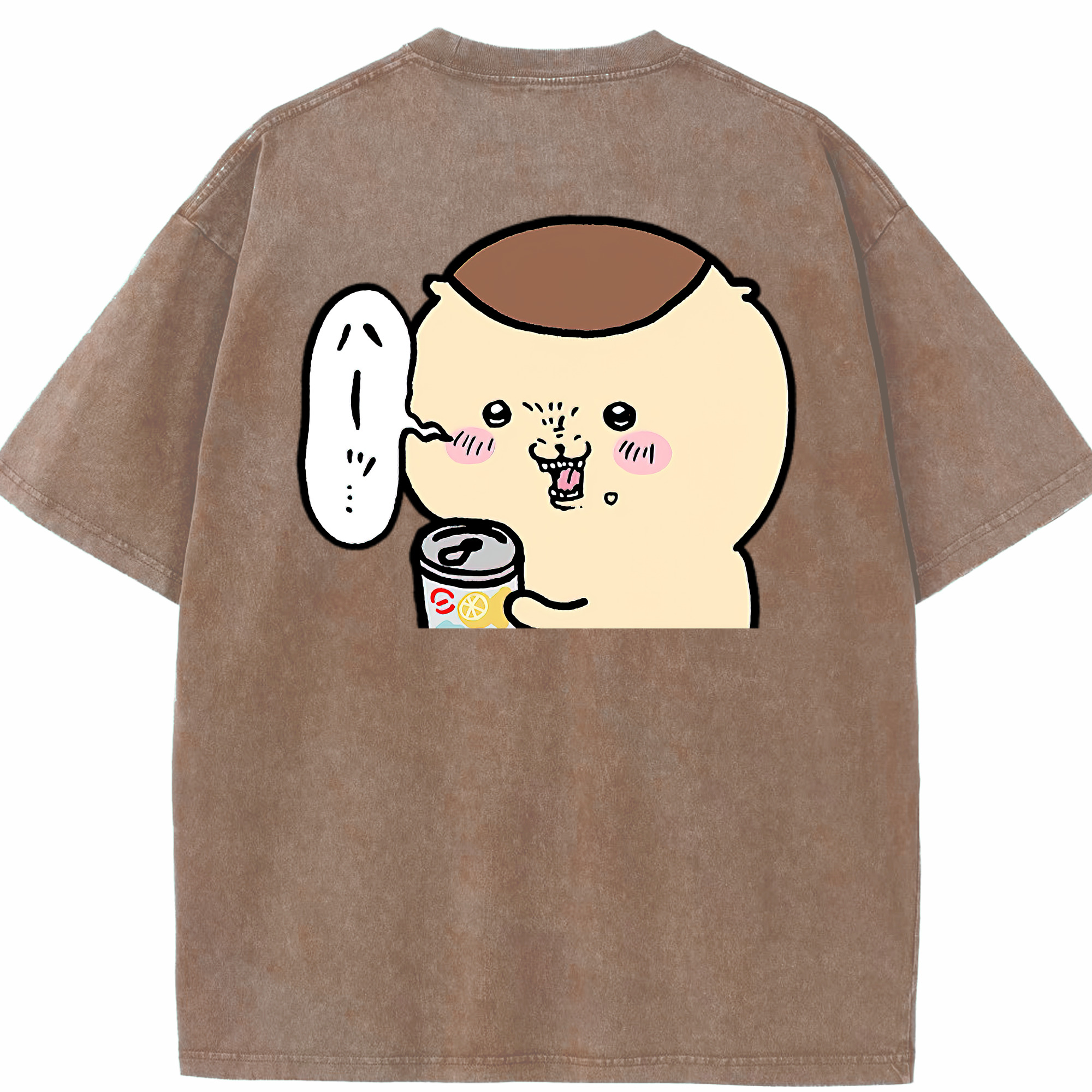 （画像用） ちいかわ くりまんじゅう Chii-kawa kuri manjū 綿100% ヴィンテージ風 半袖Tシャツ（背面プリント）