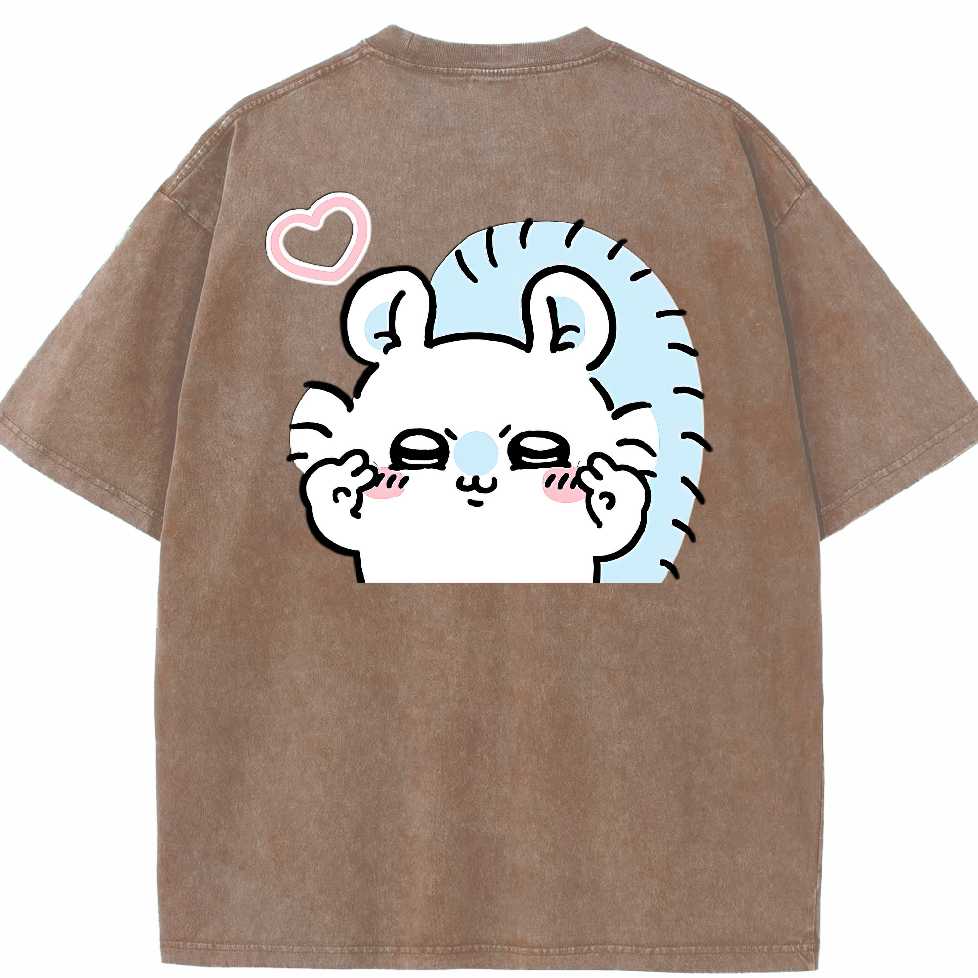 （画像用） ちいかわ モモンガ Chii-kawa Momonga 綿100% ヴィンテージ風 半袖Tシャツ（背面プリント）