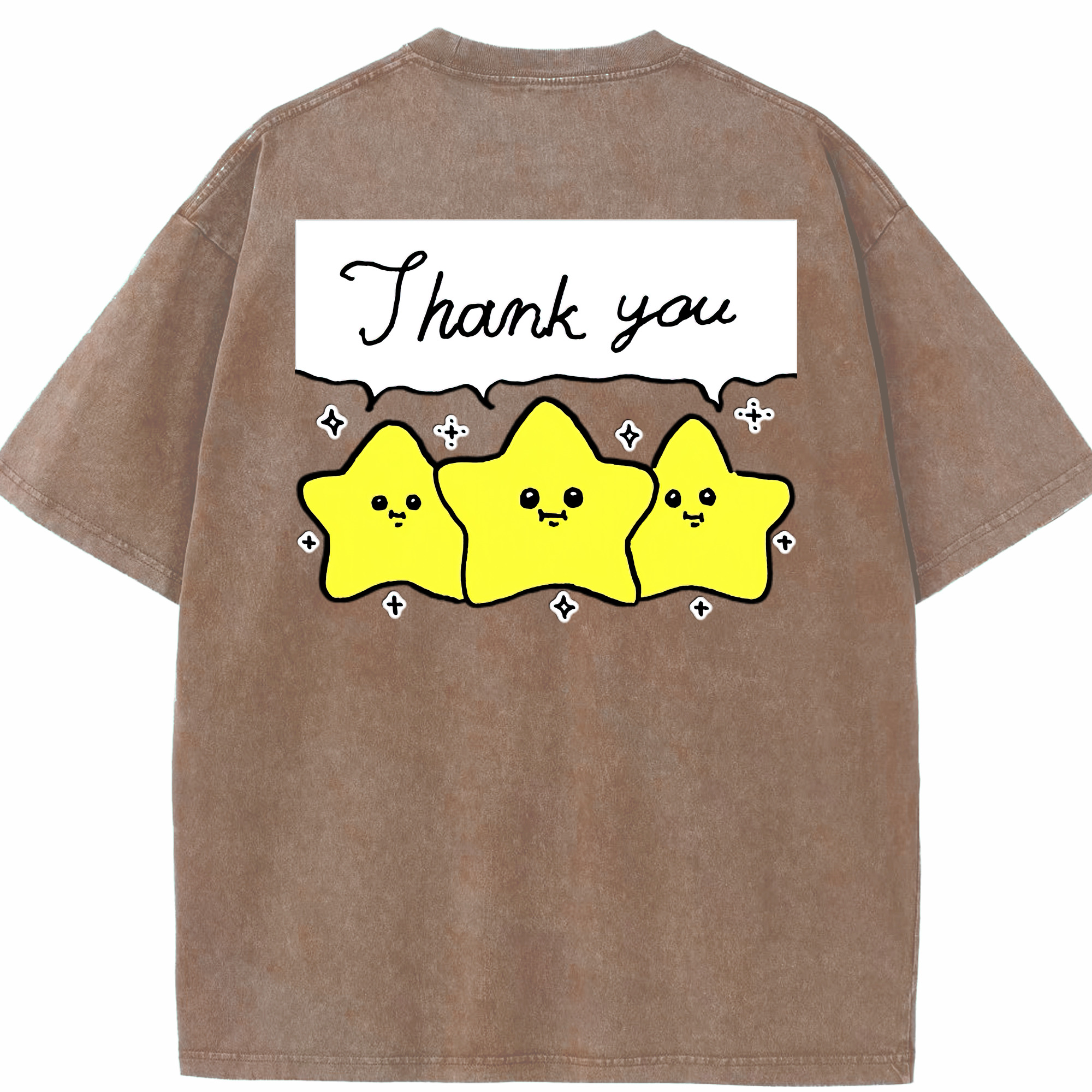 （画像用） ちいかわ 流れ星 Chii-kawa Shooting star 綿100% ヴィンテージ風 半袖Tシャツ（背面プリント）