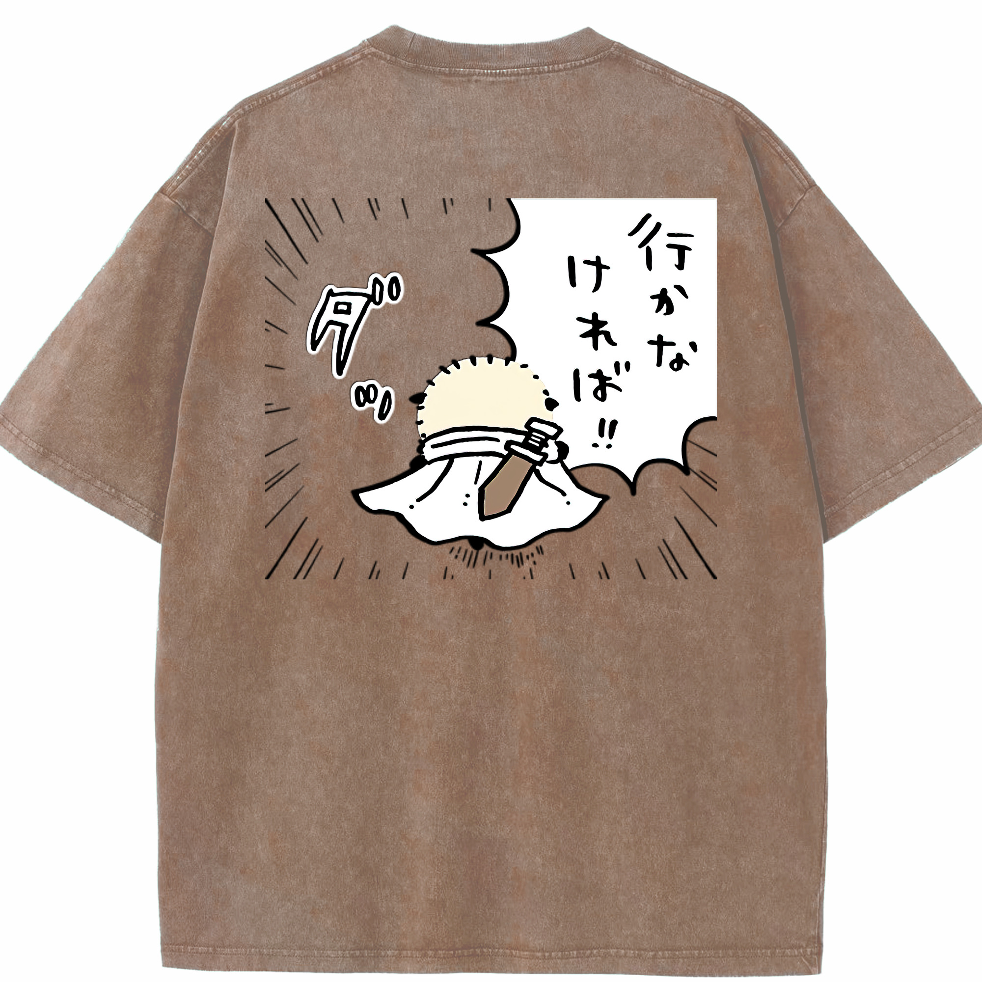 （画像用） ちいかわ ラッコ Chii-kawa Sea otter 綿100% ヴィンテージ風 半袖Tシャツ（背面プリント）