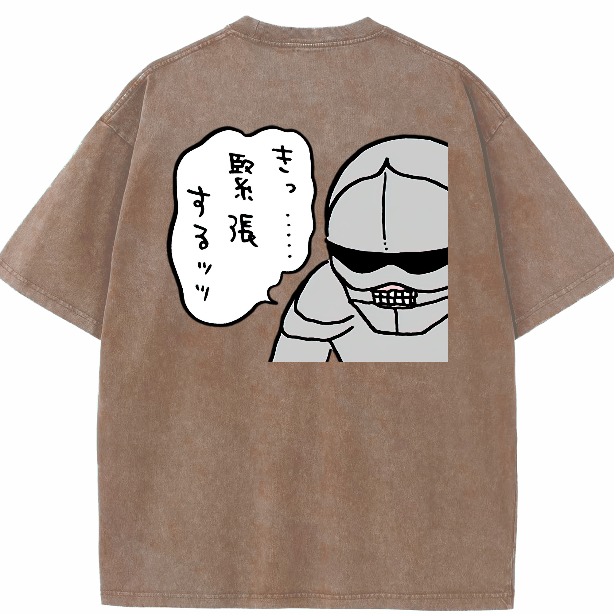 （画像用） ちいかわ 労働の鎧さん Chii-kawa Mr. Armor of Labor 綿100% ヴィンテージ風 半袖Tシャツ（背面プリント）