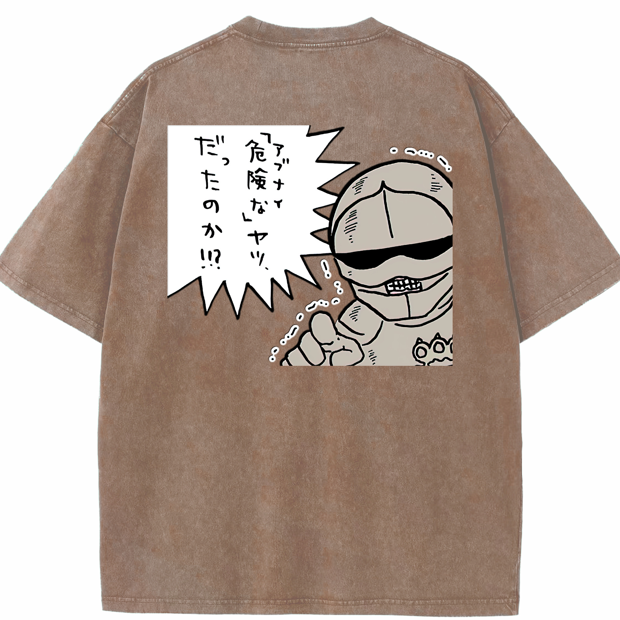（画像用） ちいかわ 労働の鎧さん Chii-kawa Mr. Armor of Labor 綿100% ヴィンテージ風 半袖Tシャツ（背面プリント）