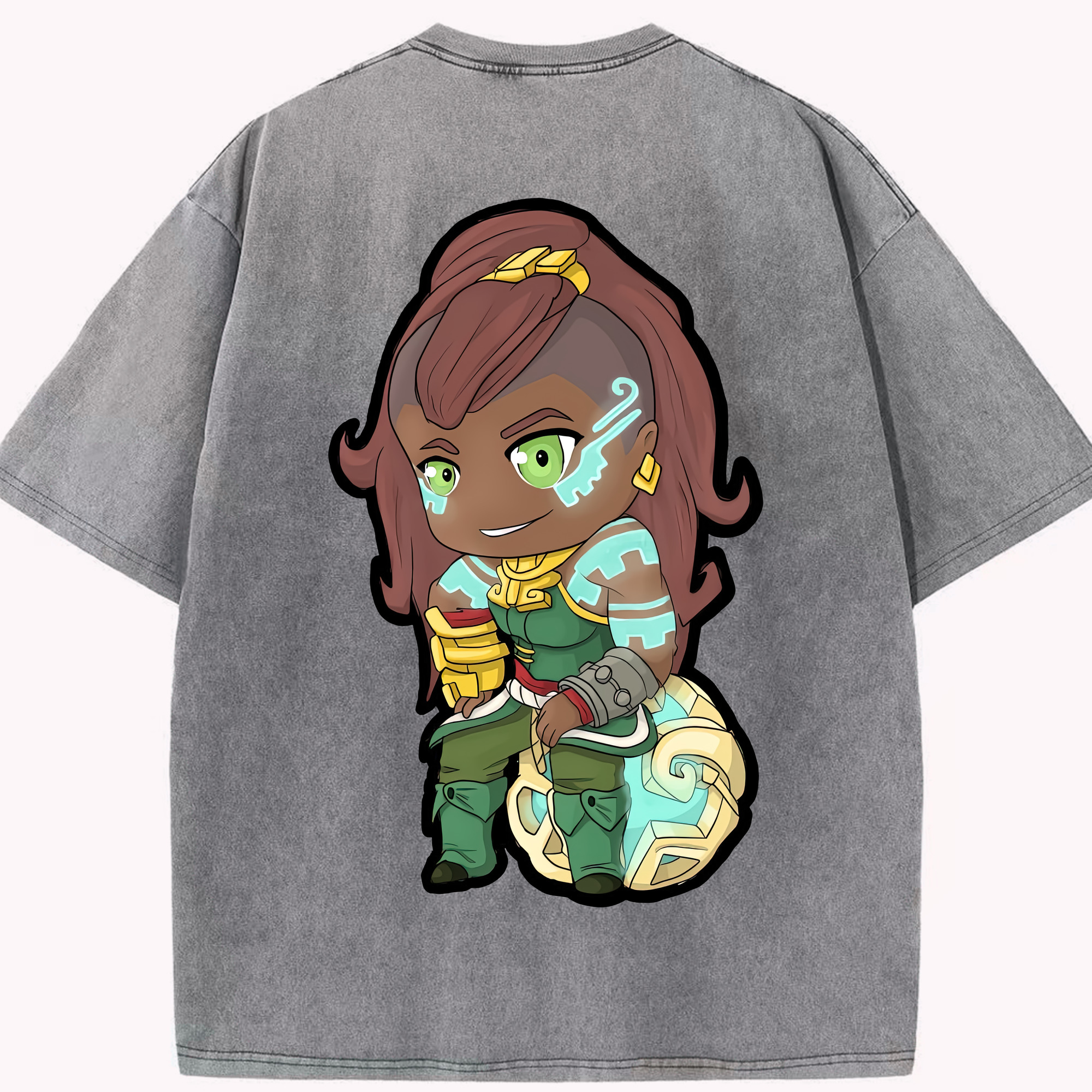 （画像用） ちいかわ ハチワレ Chii-kawa hachiware 綿100% ヴィンテージ風 半袖Tシャツ（背面プリント）