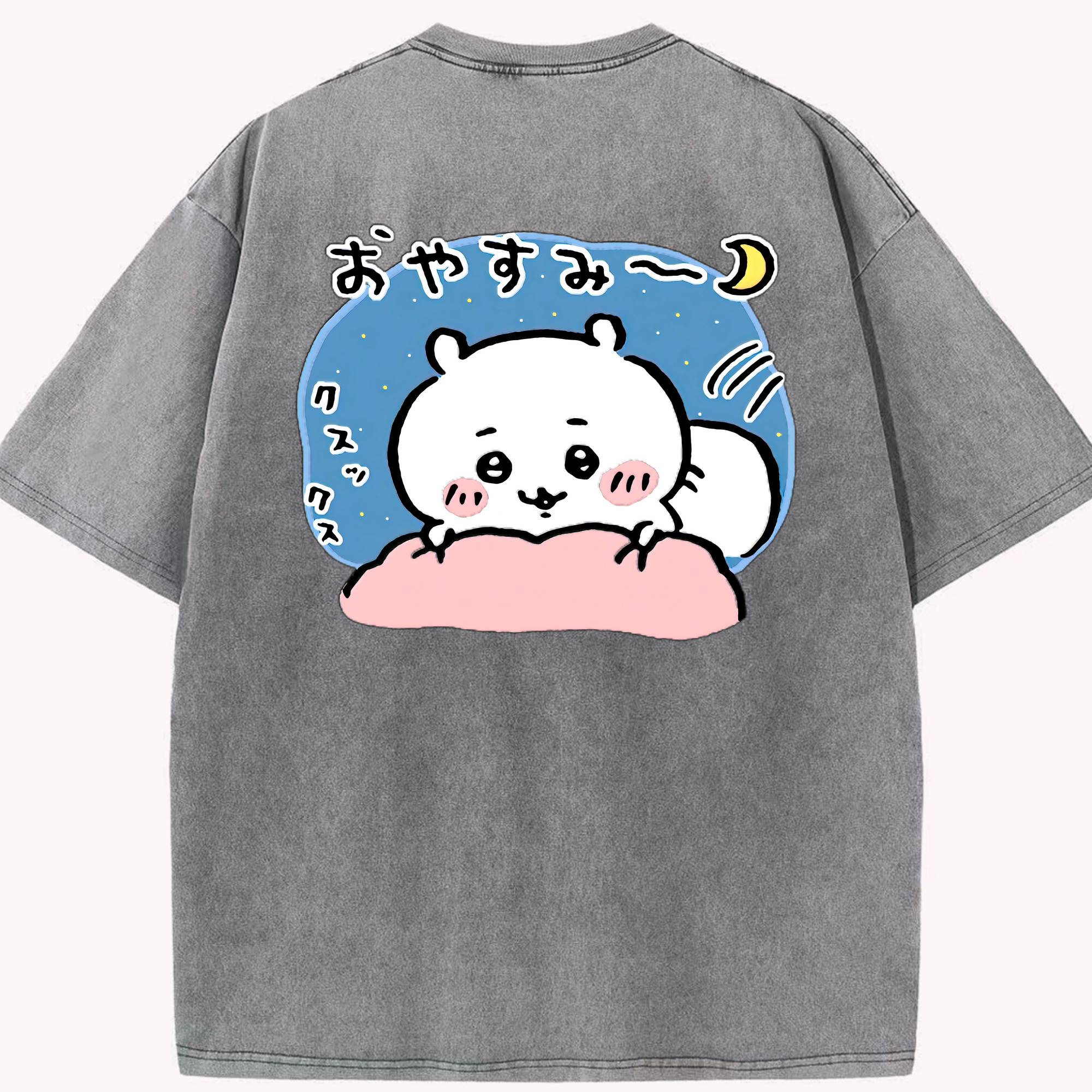 （画像用） ちいかわ ちいかわ Chii-kawa chiikawa 綿100% ヴィンテージ風 半袖Tシャツ（背面プリント）