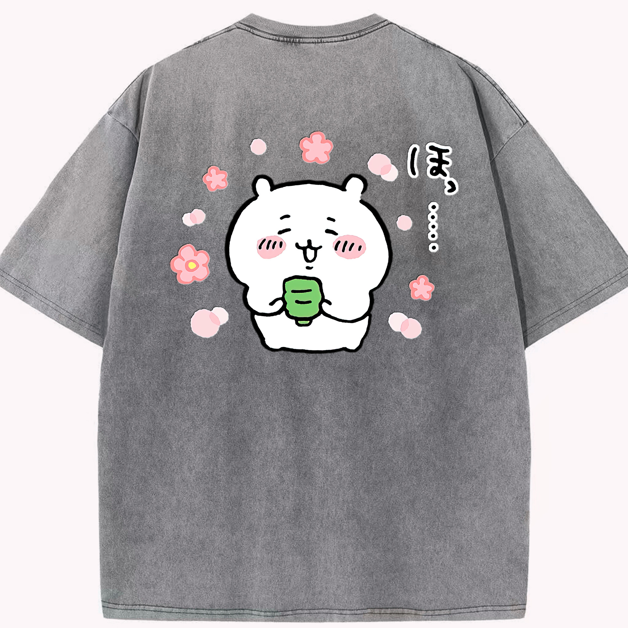 （画像用） ちいかわ ちいかわ Chii-kawa chiikawa 綿100% ヴィンテージ風 半袖Tシャツ（背面プリント）