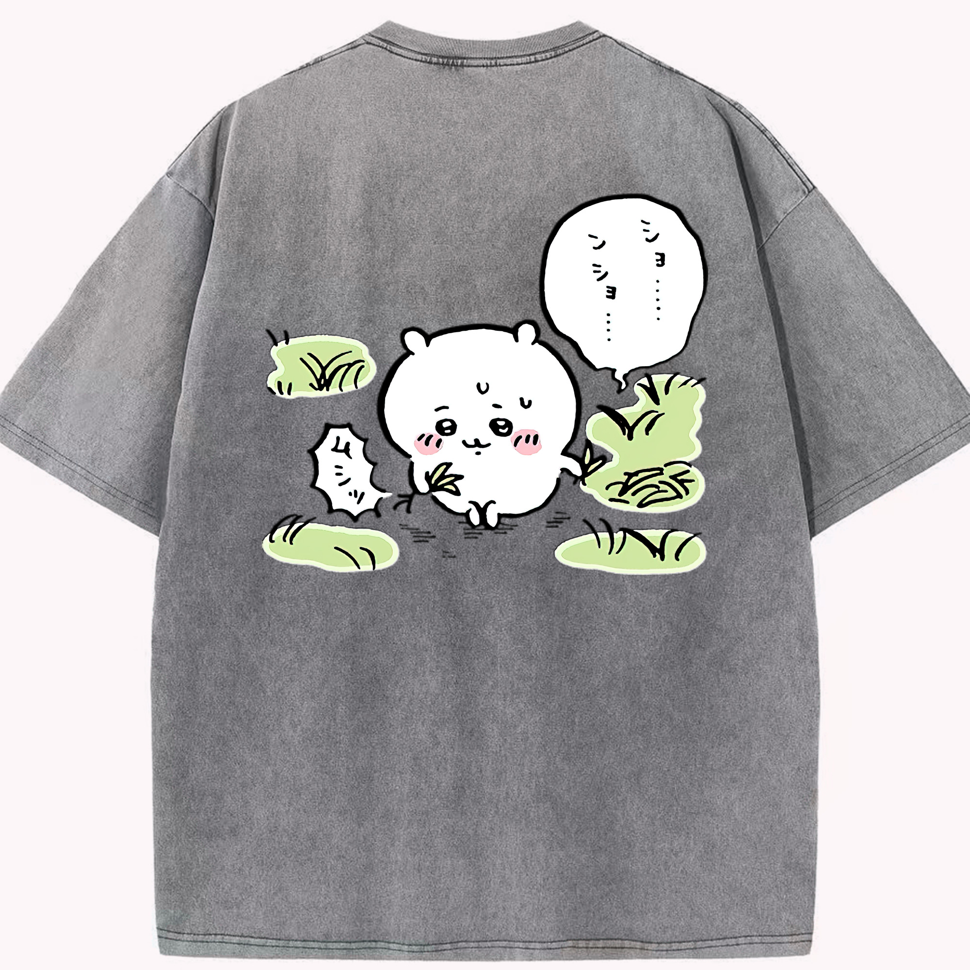 （画像用） ちいかわ ちいかわ Chii-kawa chiikawa 綿100% ヴィンテージ風 半袖Tシャツ（背面プリント）