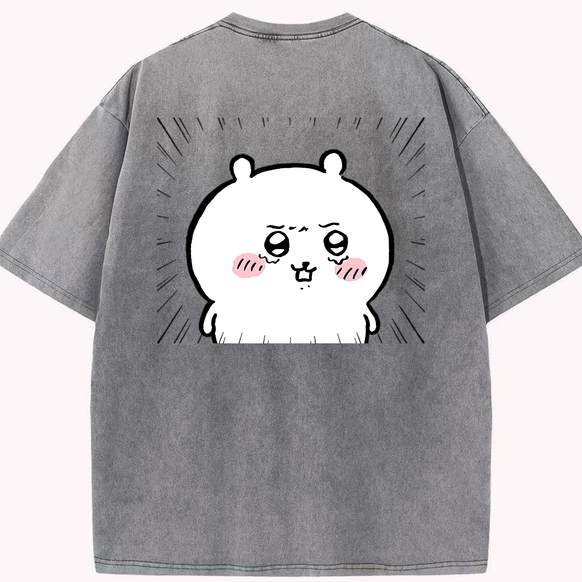 （画像用） ちいかわ ちいかわ Chii-kawa chiikawa 綿100% ヴィンテージ風 半袖Tシャツ（背面プリント）