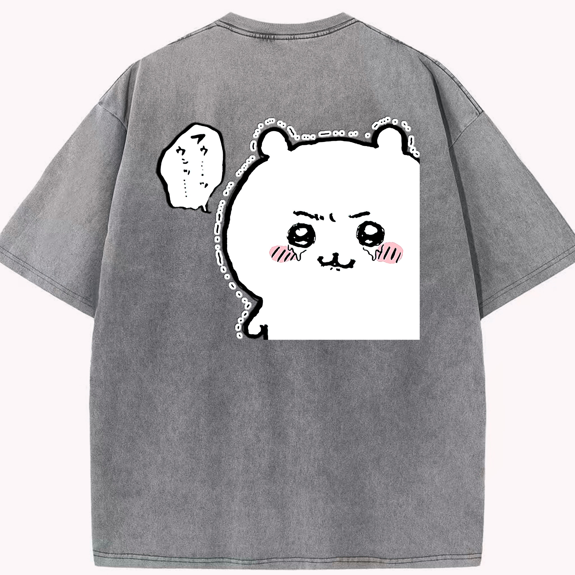 （画像用） ちいかわ ちいかわ Chii-kawa chiikawa 綿100% ヴィンテージ風 半袖Tシャツ（背面プリント）
