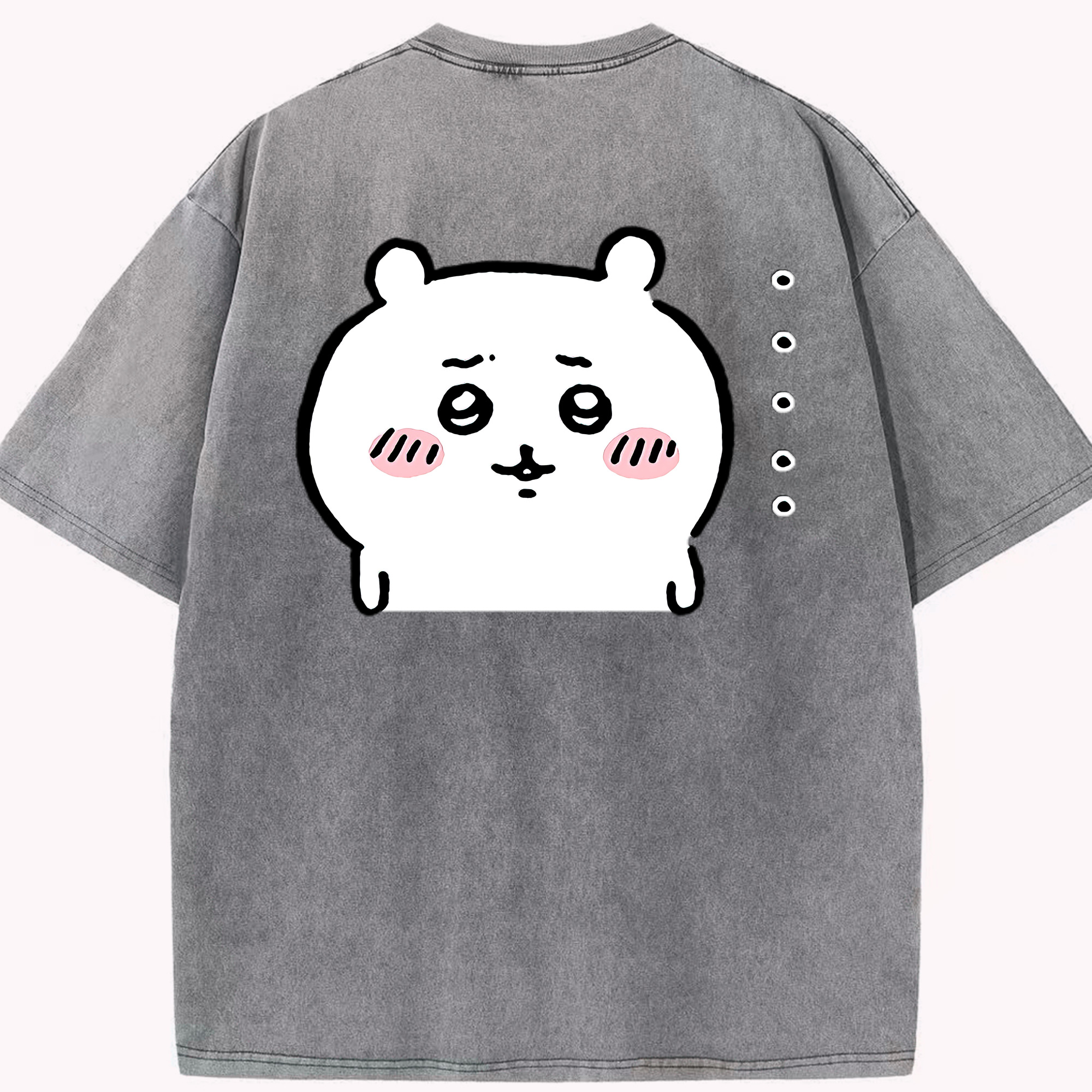 （画像用） ちいかわ ちいかわ Chii-kawa chiikawa 綿100% ヴィンテージ風 半袖Tシャツ（背面プリント）