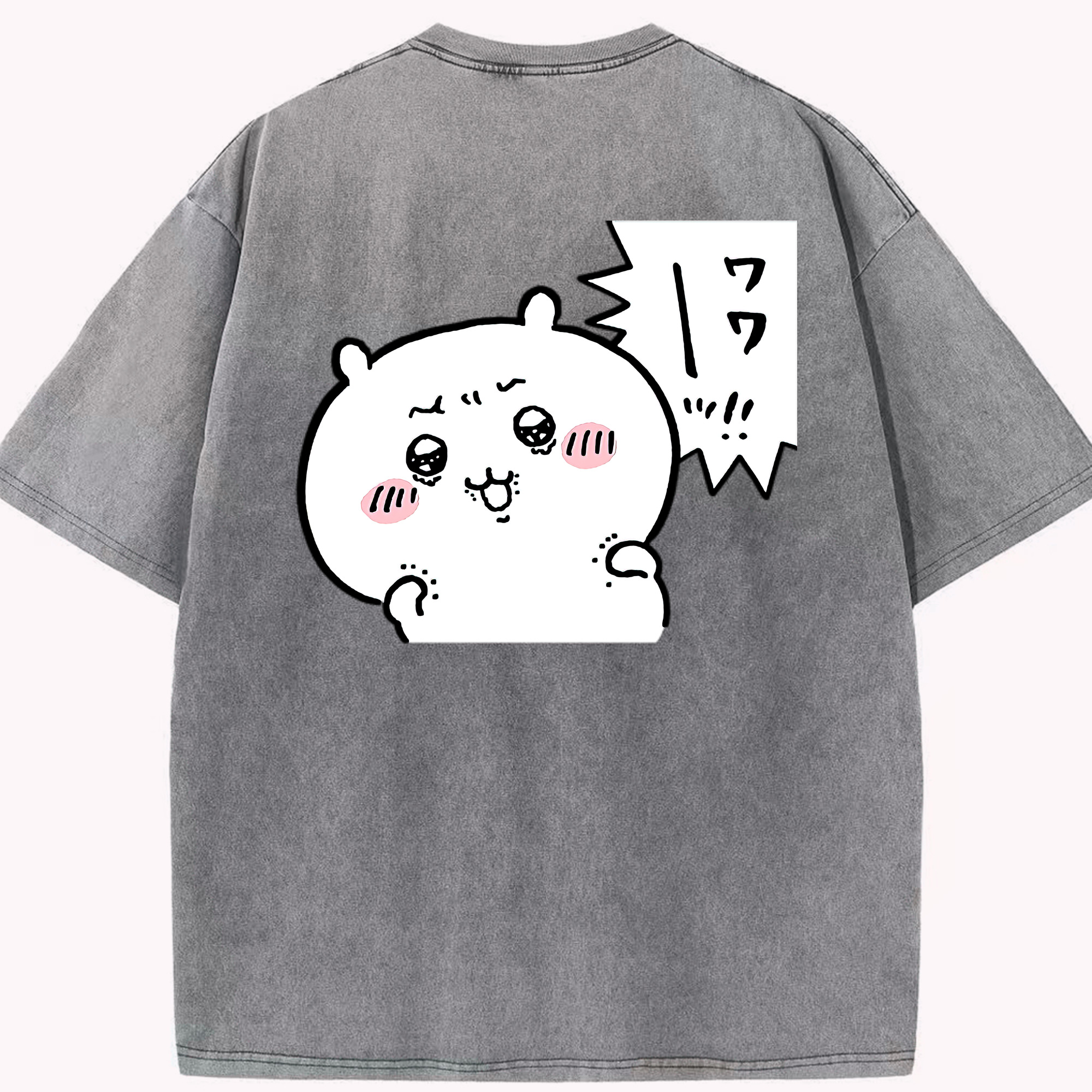 （画像用） ちいかわ ちいかわ Chii-kawa chiikawa 綿100% ヴィンテージ風 半袖Tシャツ（背面プリント）