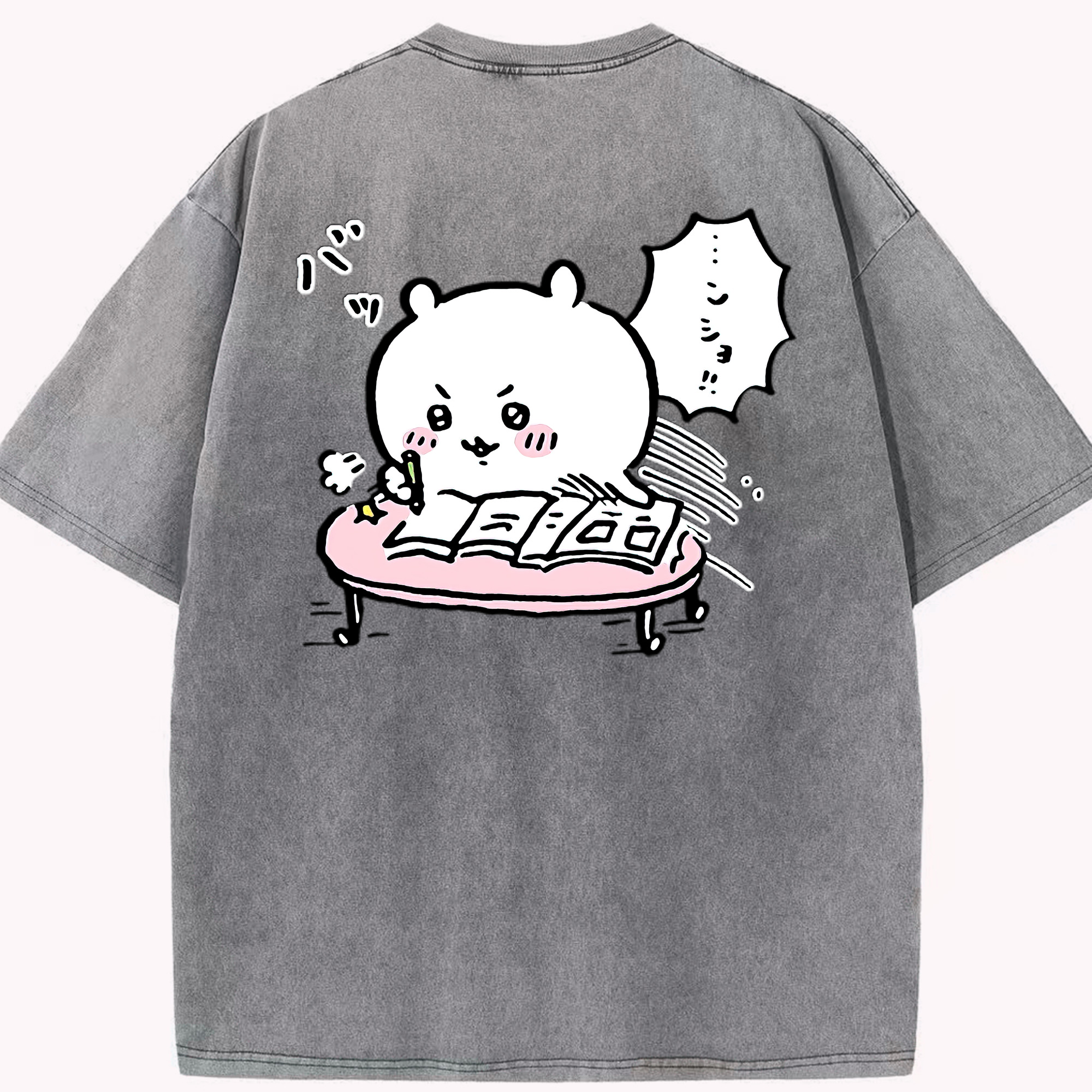 （画像用） ちいかわ ちいかわ Chii-kawa chiikawa 綿100% ヴィンテージ風 半袖Tシャツ（背面プリント）