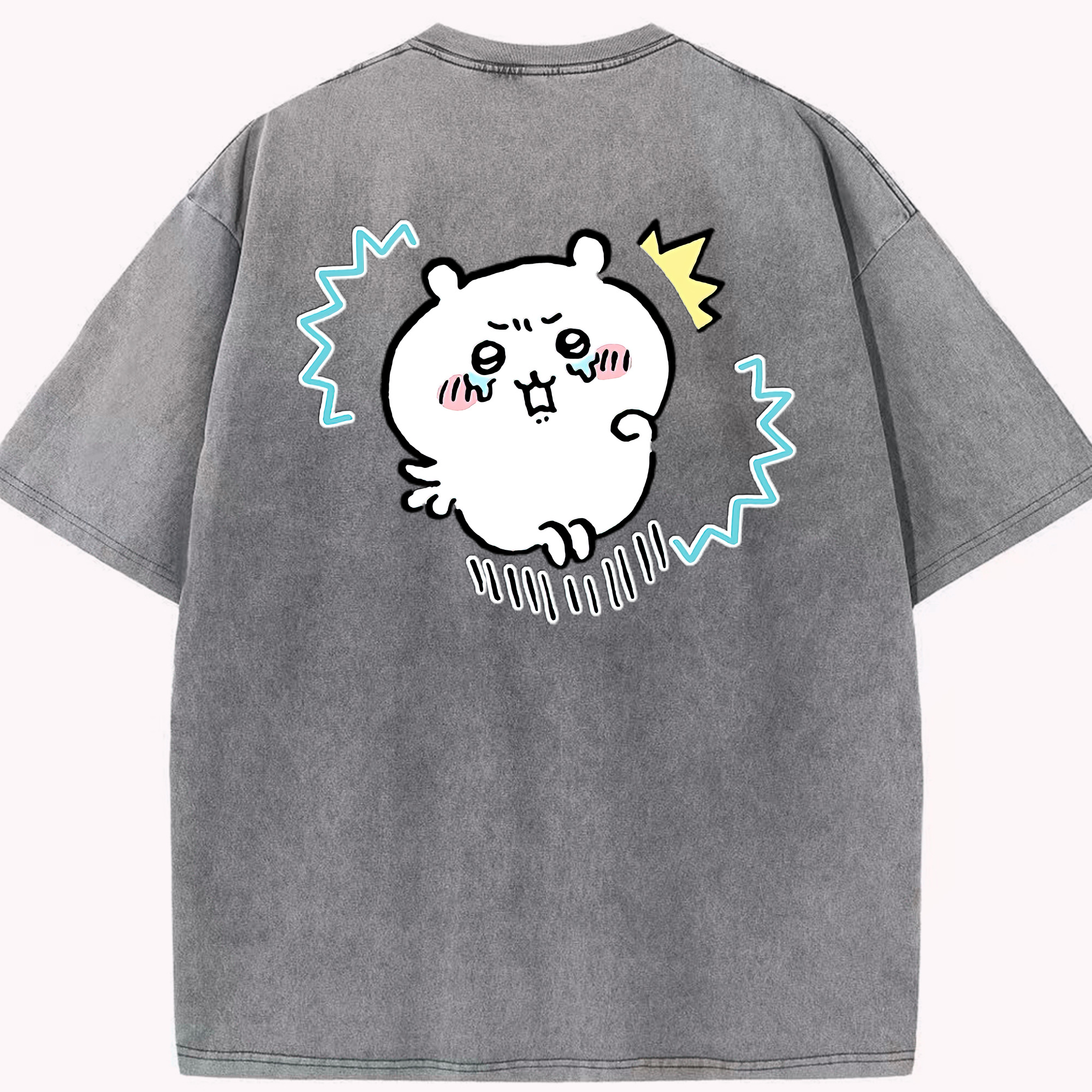 （画像用） ちいかわ ちいかわ Chii-kawa chiikawa 綿100% ヴィンテージ風 半袖Tシャツ（背面プリント）