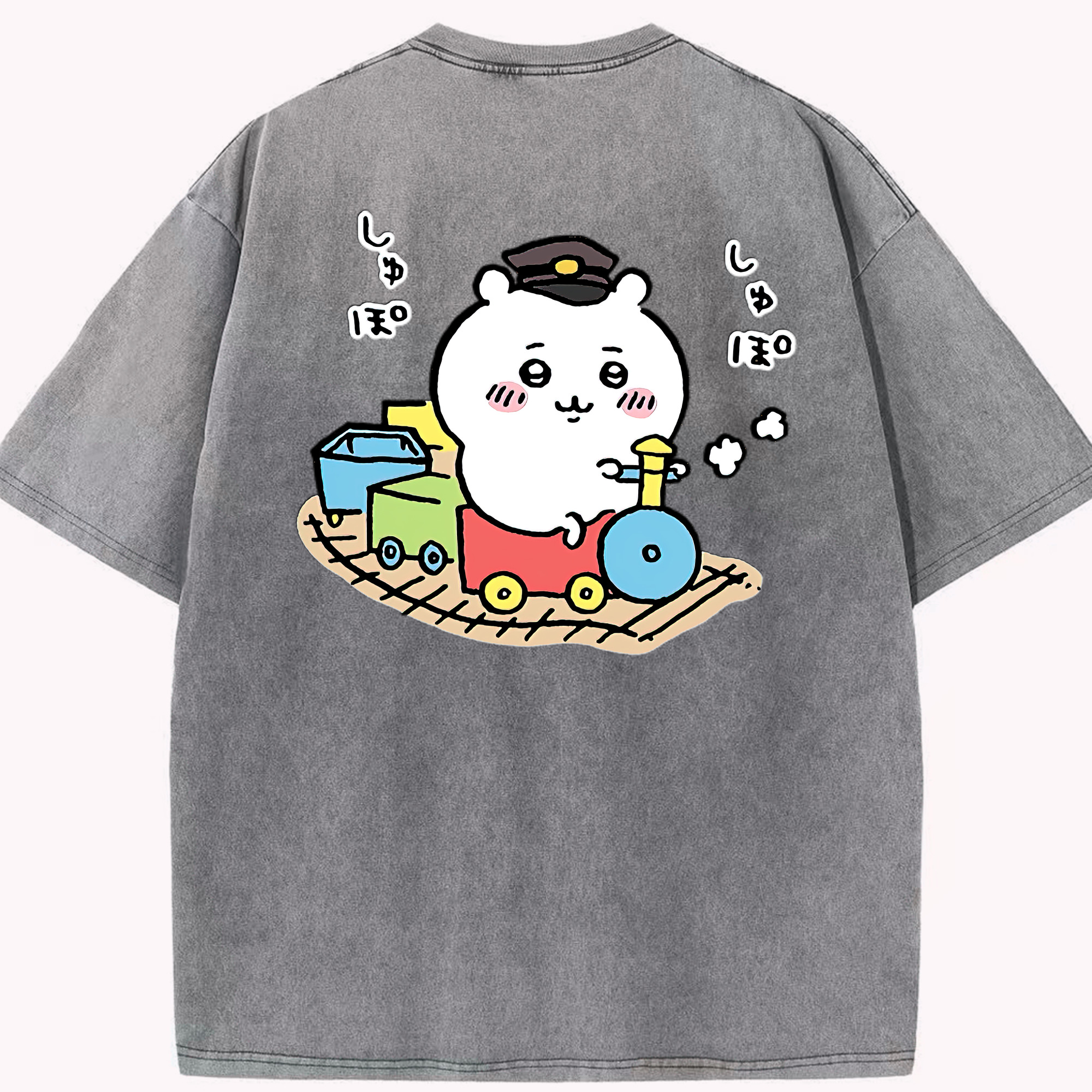 （画像用） ちいかわ ちいかわ Chii-kawa chiikawa 綿100% ヴィンテージ風 半袖Tシャツ（背面プリント）