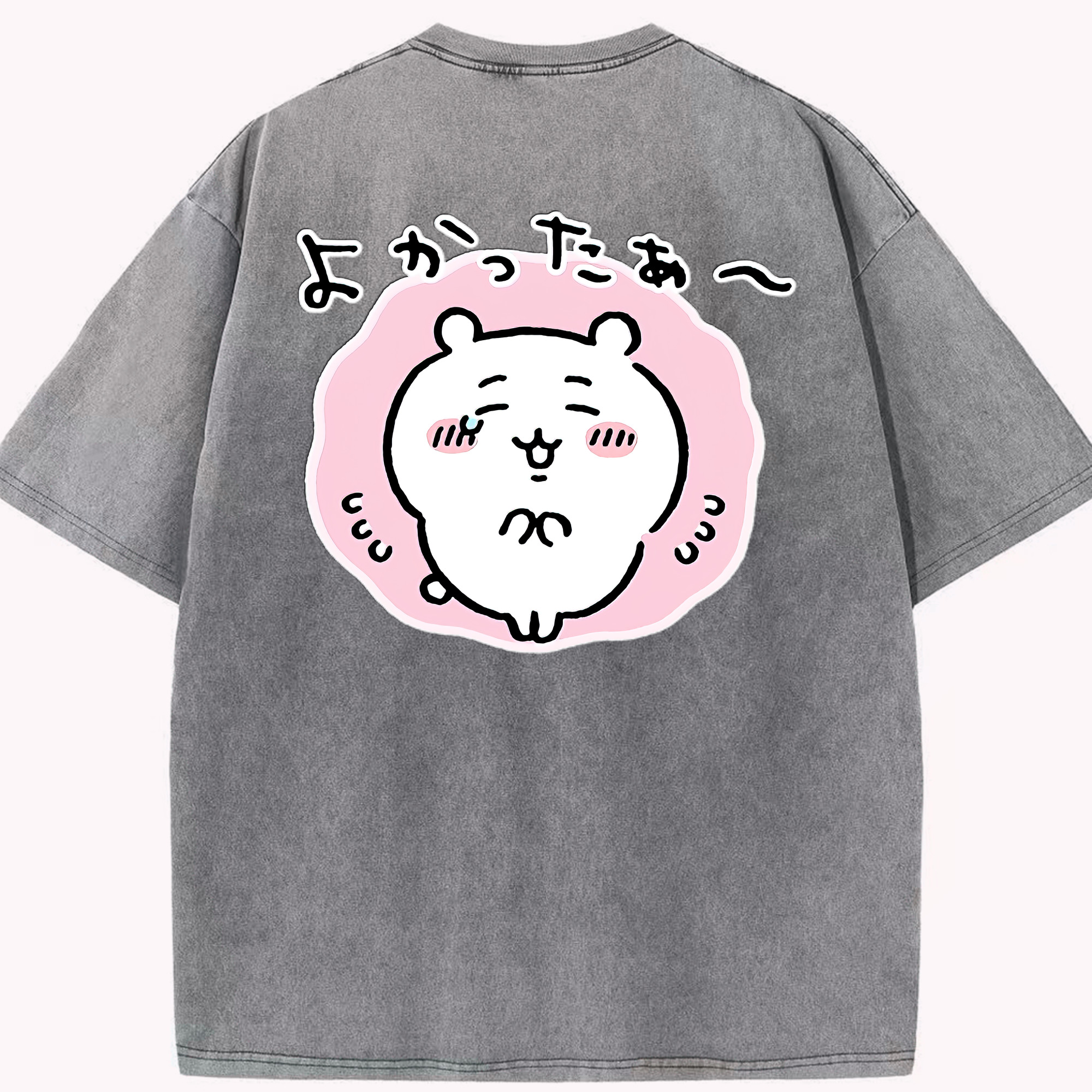 （画像用） ちいかわ ちいかわ Chii-kawa chiikawa 綿100% ヴィンテージ風 半袖Tシャツ（背面プリント）
