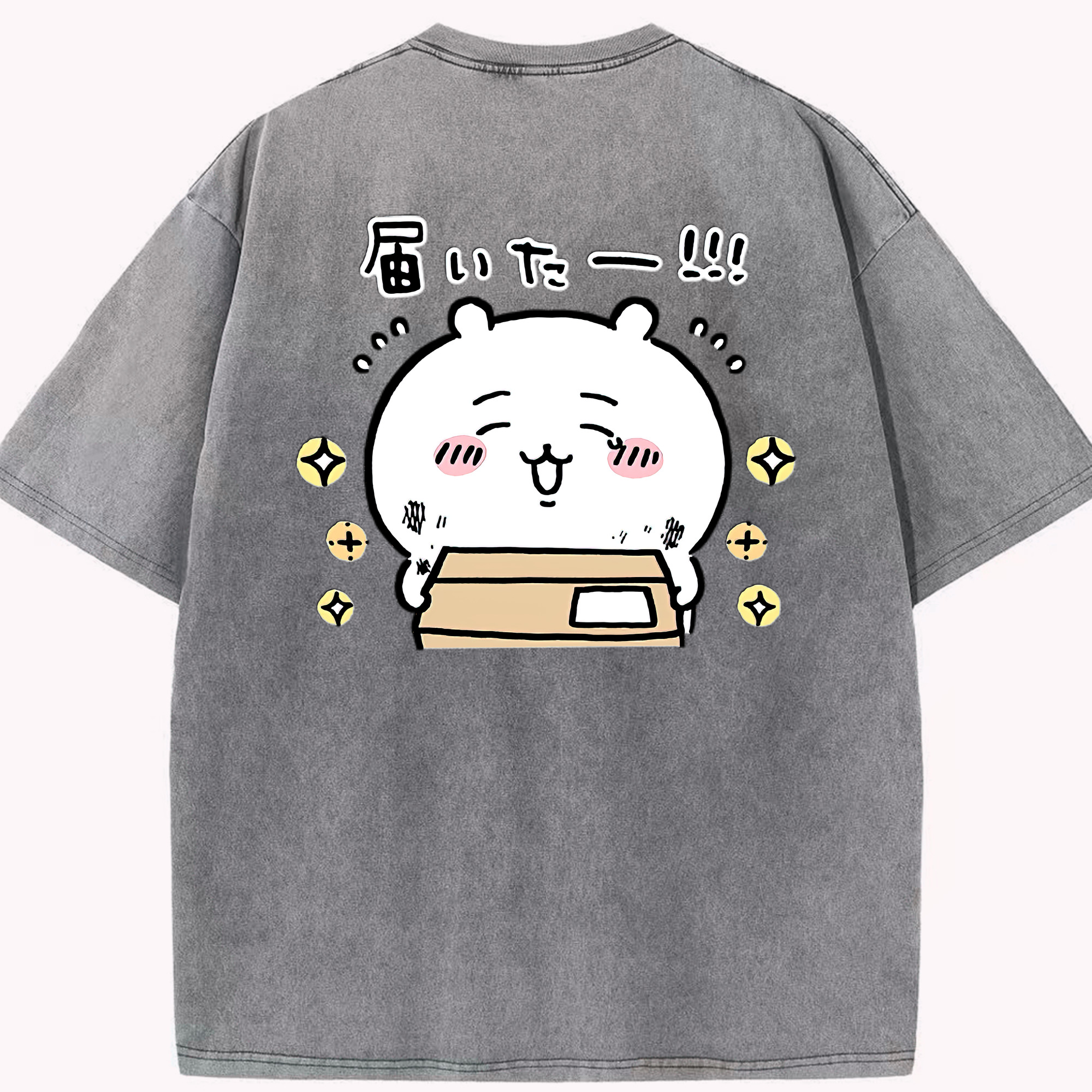 （画像用） ちいかわ ちいかわ Chii-kawa chiikawa 綿100% ヴィンテージ風 半袖Tシャツ（背面プリント）