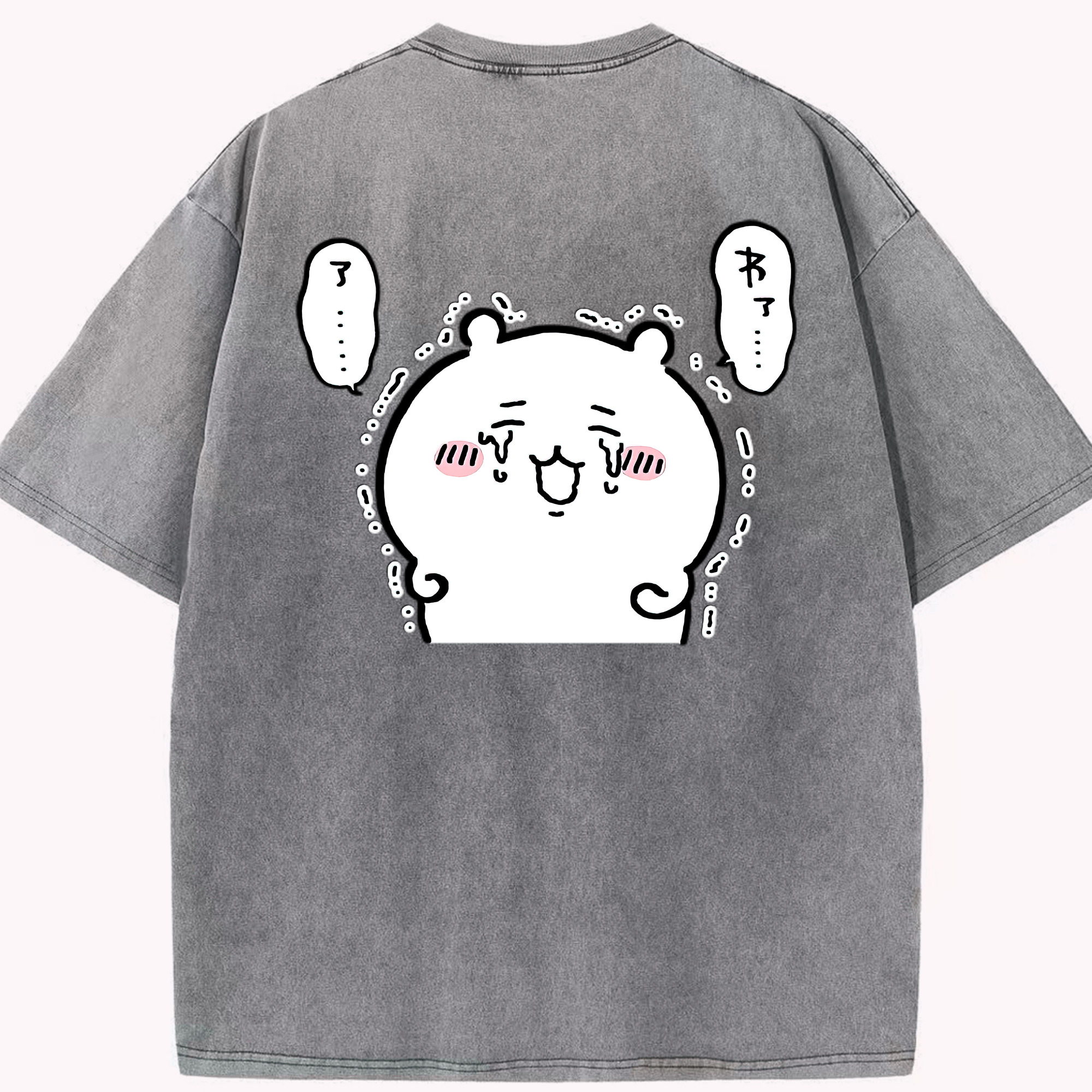 （画像用） ちいかわ ちいかわ Chii-kawa chiikawa 綿100% ヴィンテージ風 半袖Tシャツ（背面プリント）