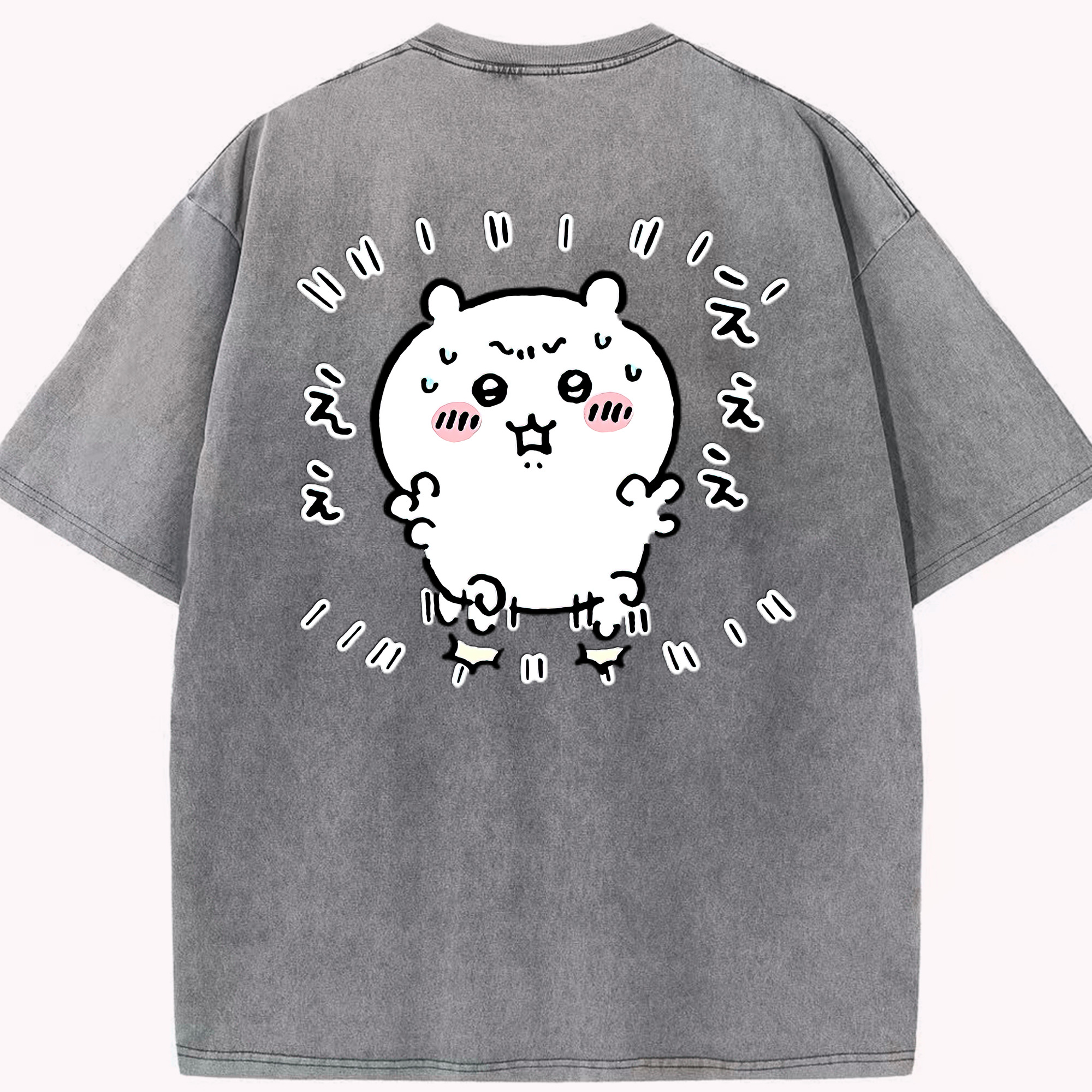 （画像用） ちいかわ ちいかわ Chii-kawa chiikawa 綿100% ヴィンテージ風 半袖Tシャツ（背面プリント）