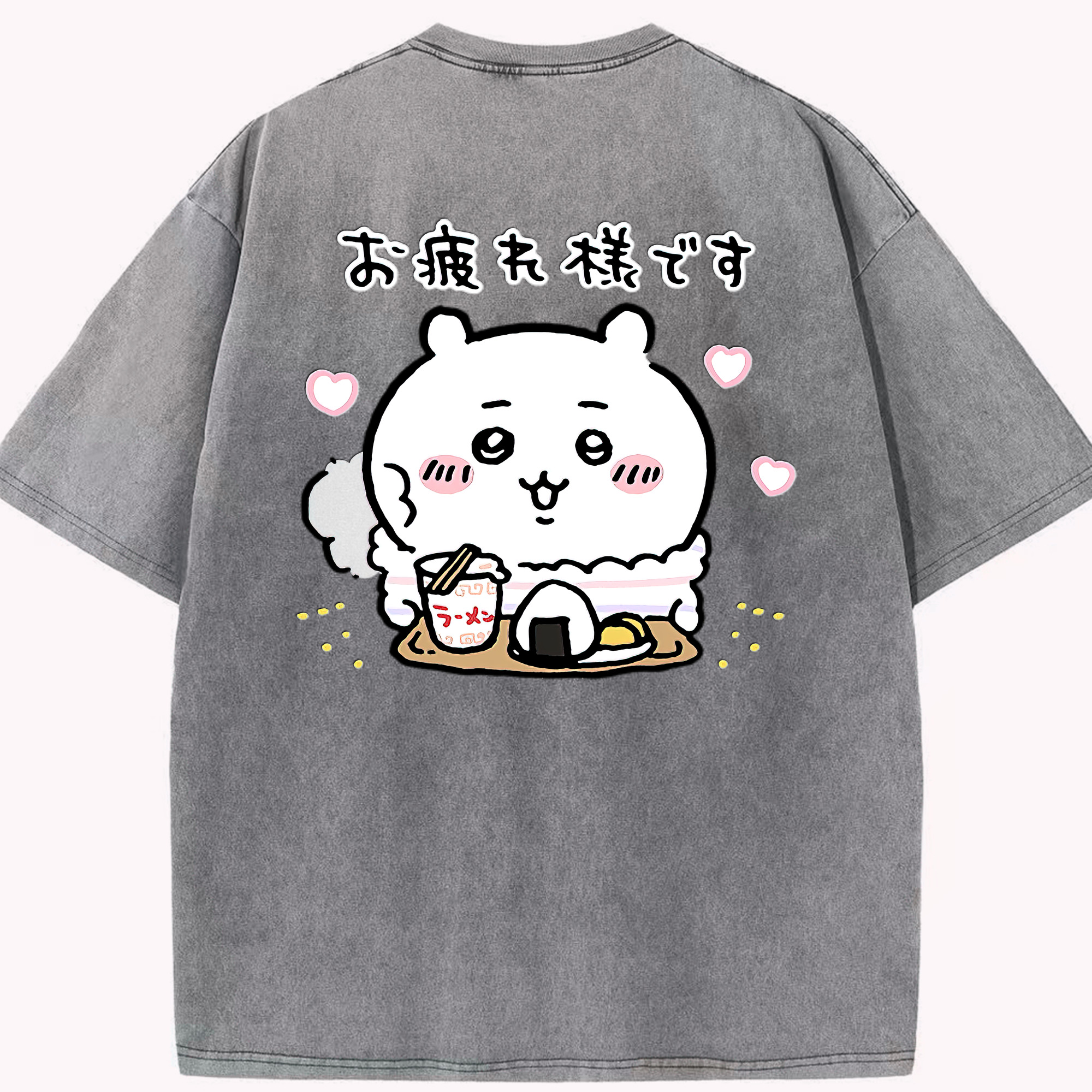 （画像用） ちいかわ ちいかわ Chii-kawa chiikawa 綿100% ヴィンテージ風 半袖Tシャツ（背面プリント）