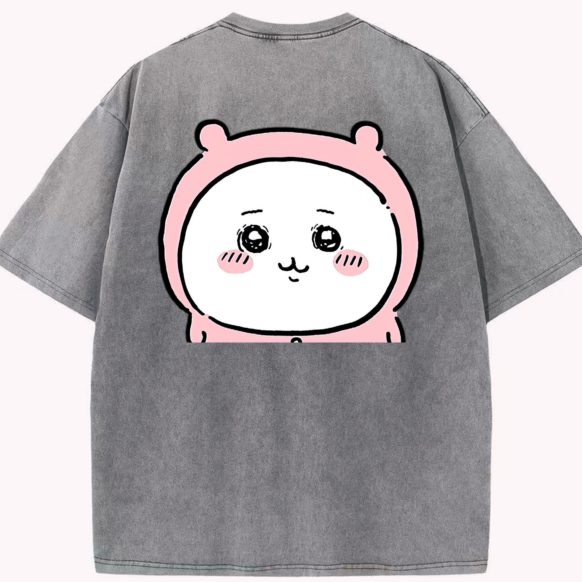 （画像用） ちいかわ ちいかわ Chii-kawa chiikawa 綿100% ヴィンテージ風 半袖Tシャツ（背面プリント）