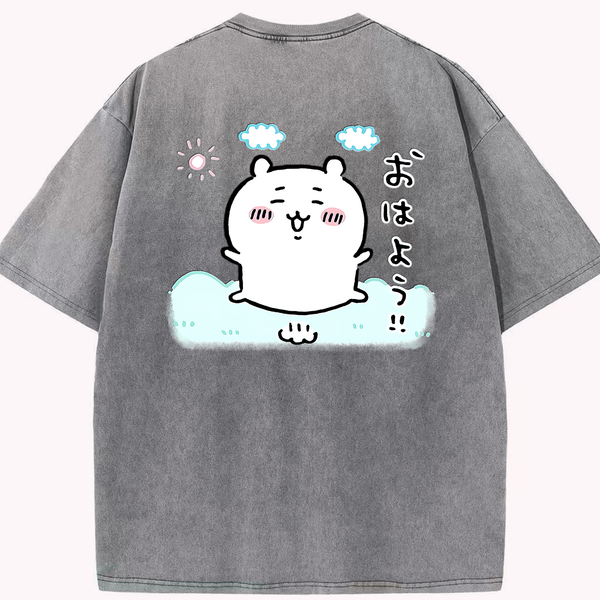 （画像用） ちいかわ ちいかわ Chii-kawa chiikawa 綿100% ヴィンテージ風 半袖Tシャツ（背面プリント）