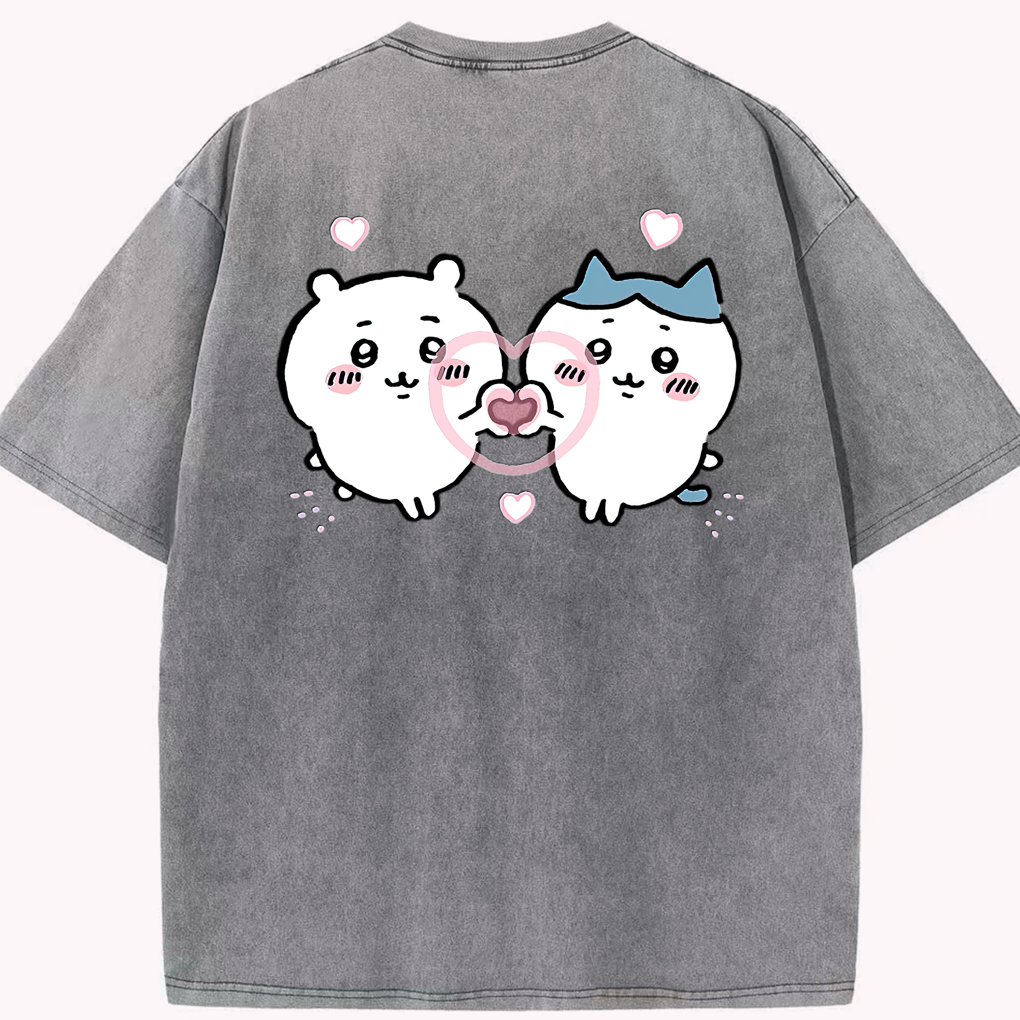 （画像用） ちいかわ ちいかわ Chii-kawa chiikawa 綿100% ヴィンテージ風 半袖Tシャツ（背面プリント）