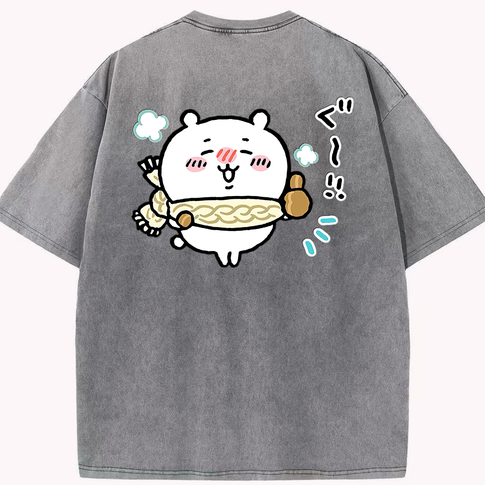 （画像用） ちいかわ ちいかわ Chii-kawa chiikawa 綿100% ヴィンテージ風 半袖Tシャツ（背面プリント）
