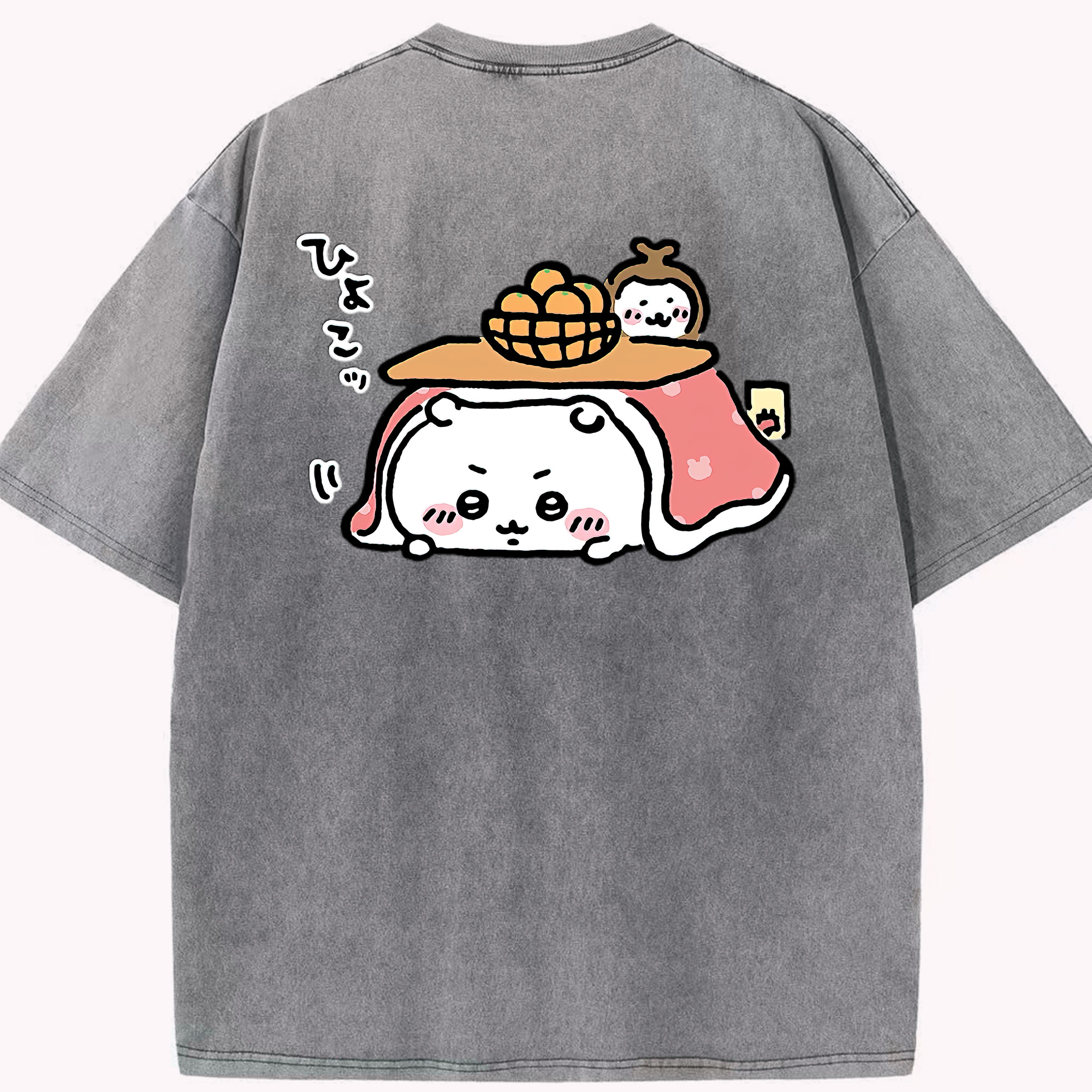 （画像用） ちいかわ ちいかわ Chii-kawa chiikawa 綿100% ヴィンテージ風 半袖Tシャツ（背面プリント）