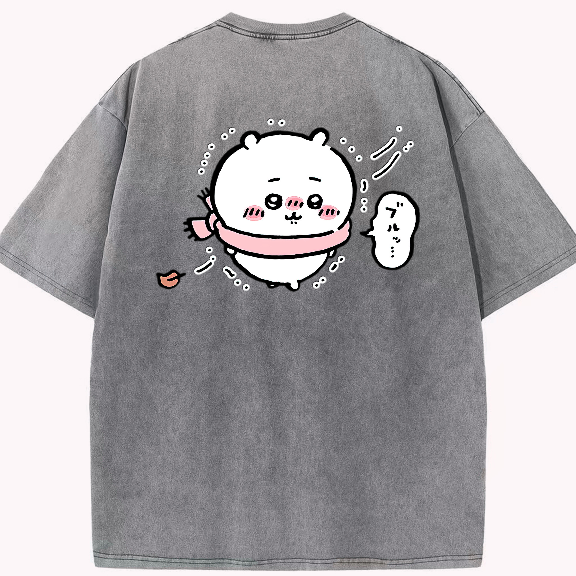 （画像用） ちいかわ ちいかわ Chii-kawa chiikawa 綿100% ヴィンテージ風 半袖Tシャツ（背面プリント）
