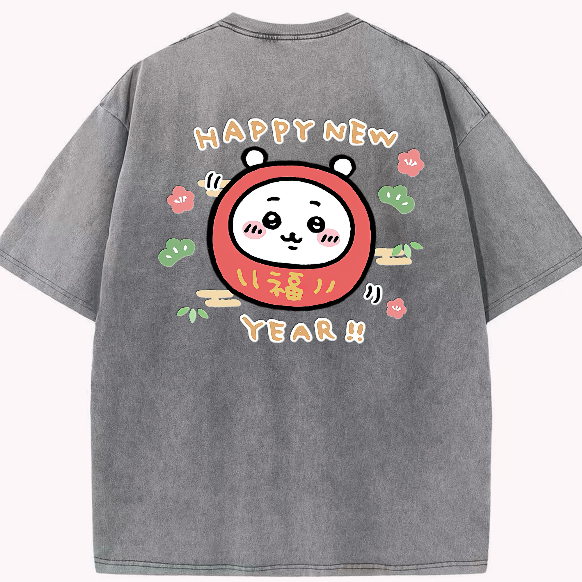 （画像用） ちいかわ ちいかわ Chii-kawa chiikawa 綿100% ヴィンテージ風 半袖Tシャツ（背面プリント）