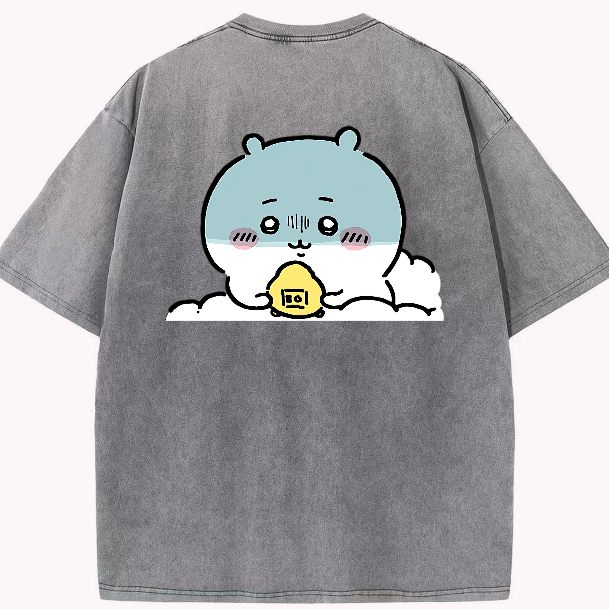 （画像用） ちいかわ ちいかわ Chii-kawa chiikawa 綿100% ヴィンテージ風 半袖Tシャツ（背面プリント）