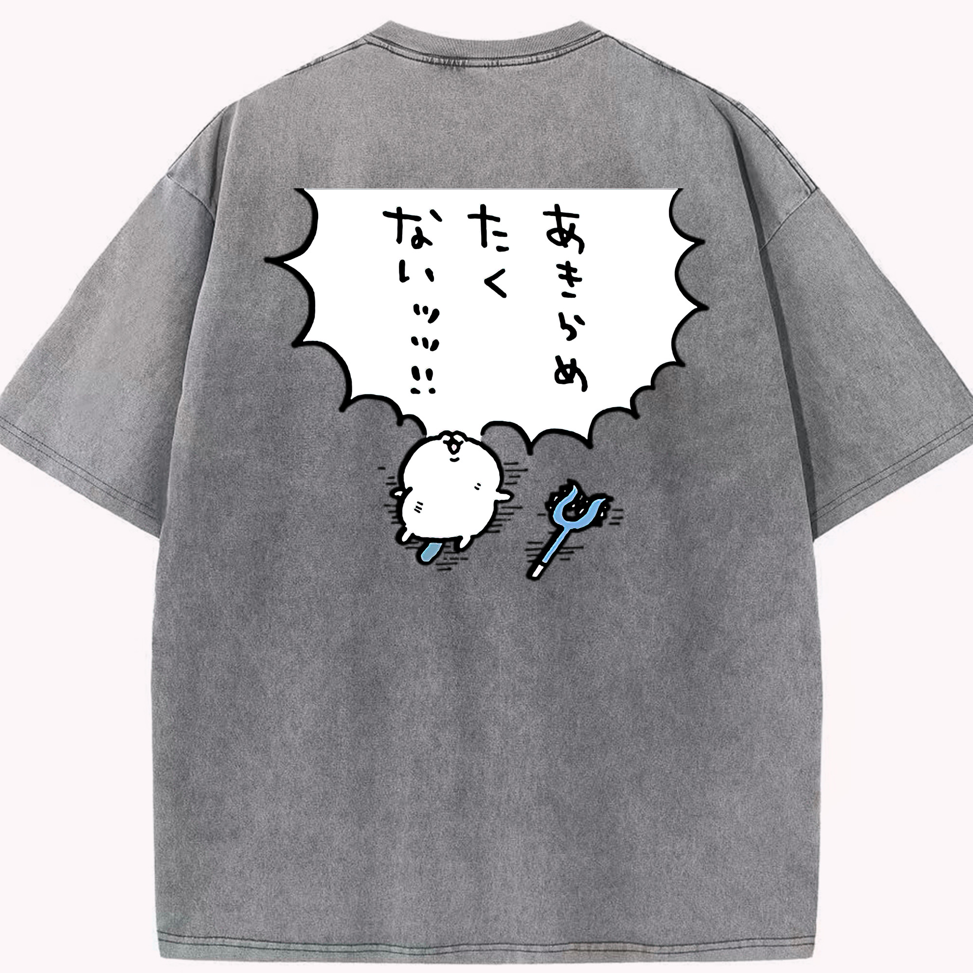 （画像用） ちいかわ ちいかわ Chii-kawa chiikawa 綿100% ヴィンテージ風 半袖Tシャツ（背面プリント）