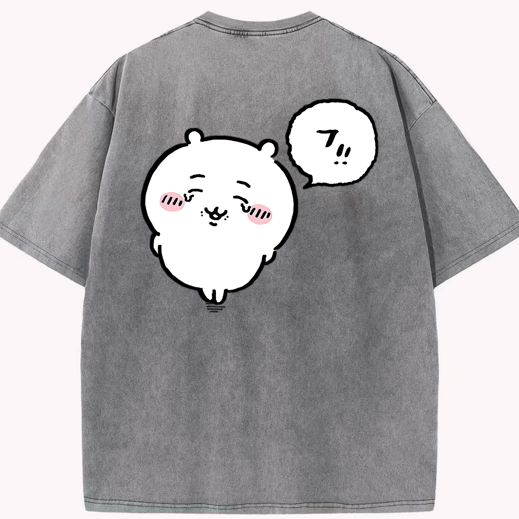 （画像用） ちいかわ ちいかわ Chii-kawa chiikawa 綿100% ヴィンテージ風 半袖Tシャツ（背面プリント）