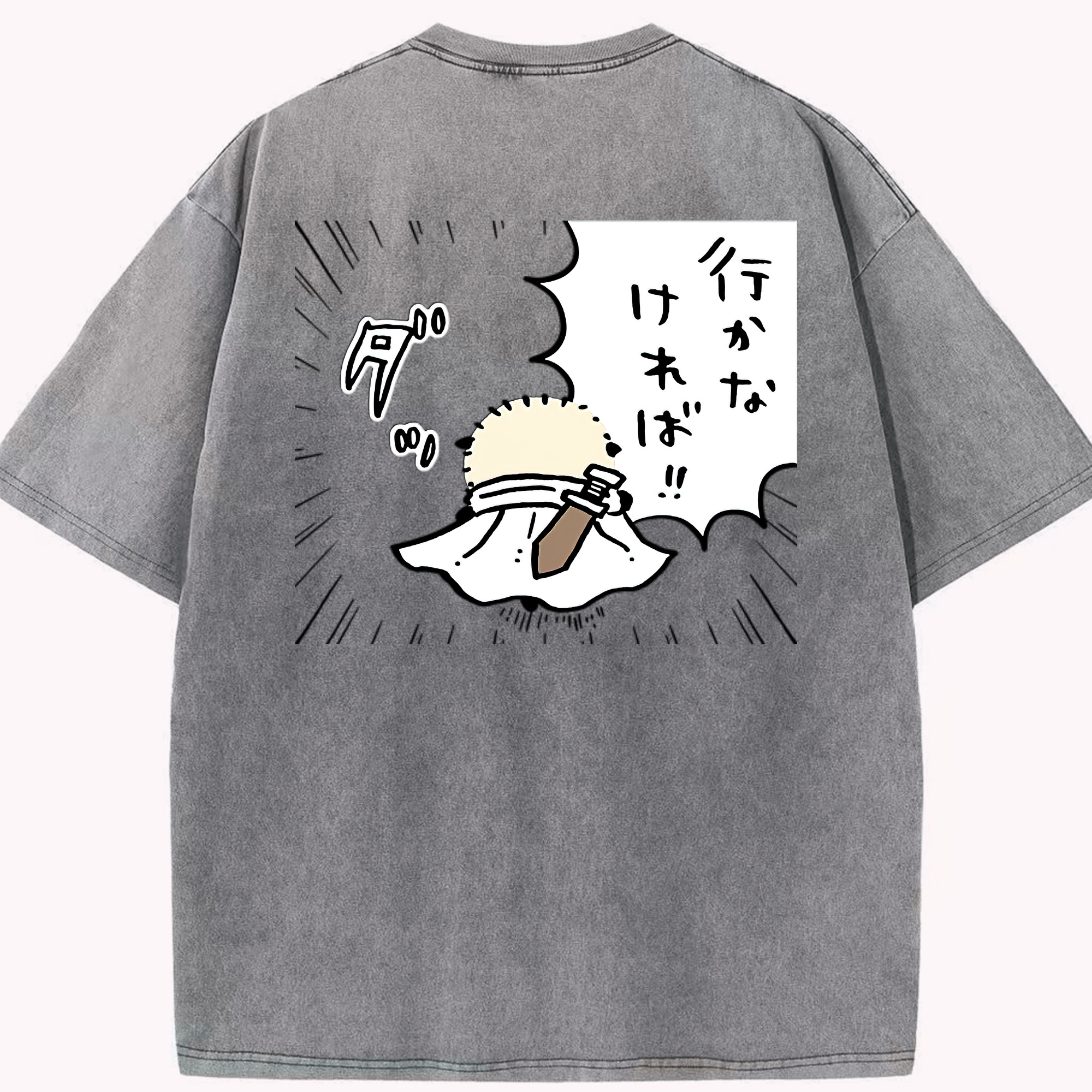 （画像用） ちいかわ ラッコ Chii-kawa Sea otter 綿100% ヴィンテージ風 半袖Tシャツ（背面プリント）