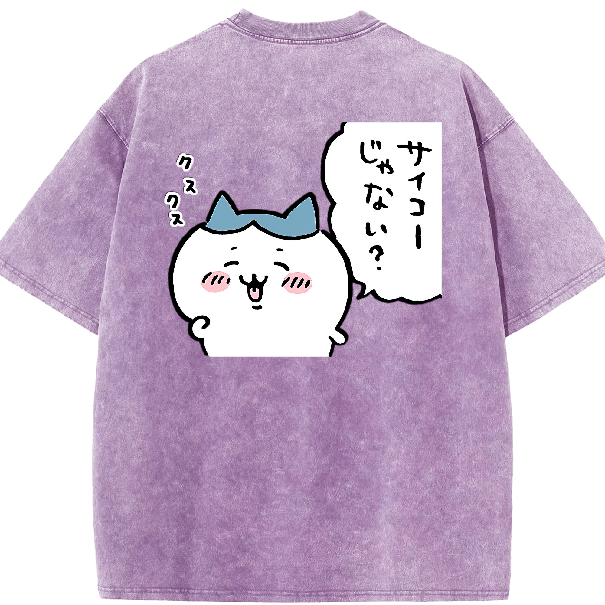 （画像用） ちいかわ ハチワレ Chii-kawa hachiware 綿100% ヴィンテージ風 半袖Tシャツ（背面プリント）