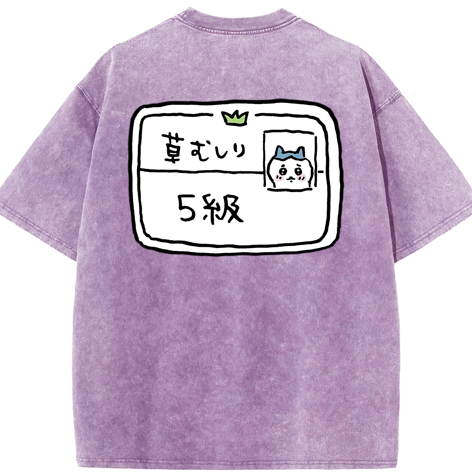 （画像用） ちいかわ ハチワレ Chii-kawa hachiware 綿100% ヴィンテージ風 半袖Tシャツ（背面プリント）