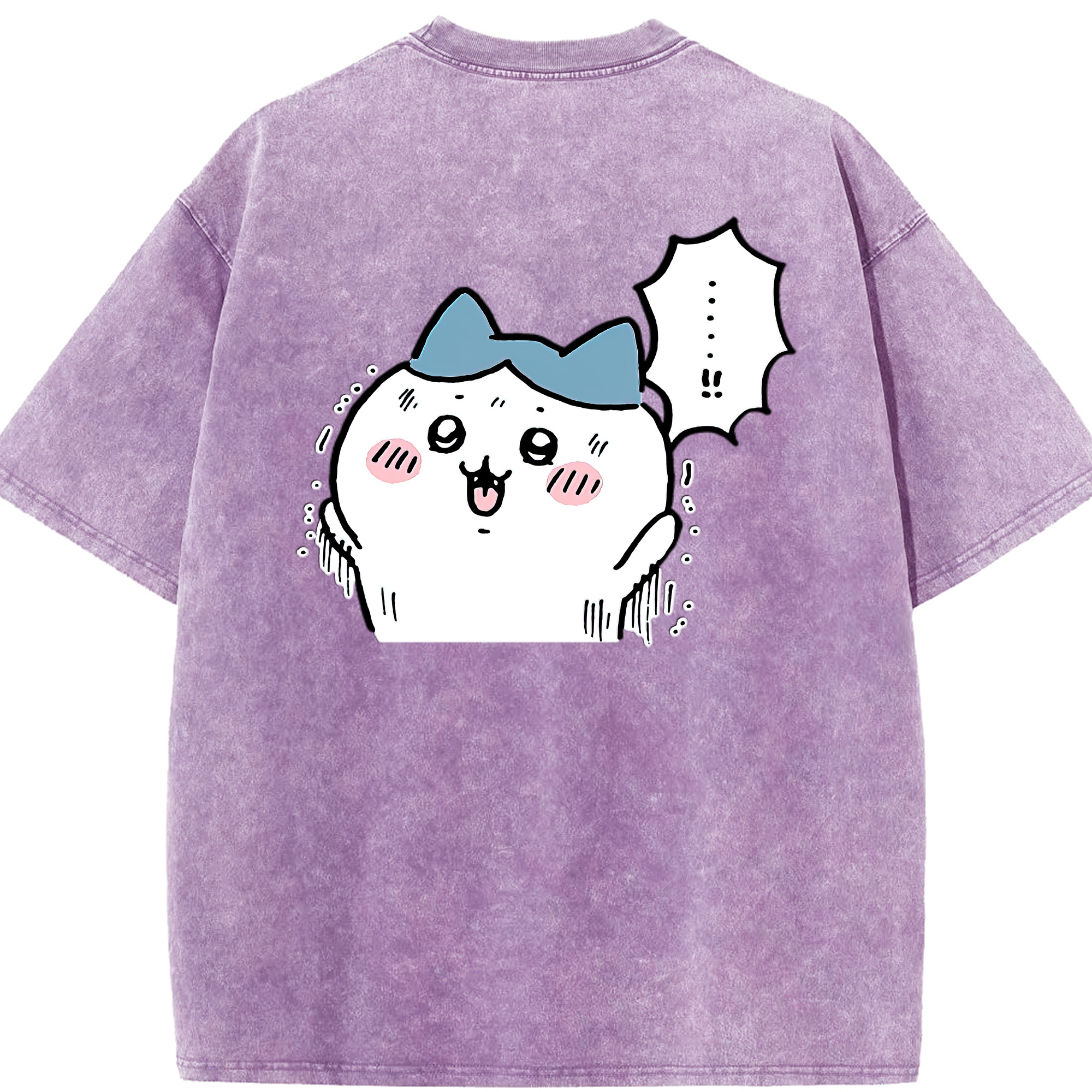 （画像用） ちいかわ ハチワレ Chii-kawa hachiware 綿100% ヴィンテージ風 半袖Tシャツ（背面プリント）