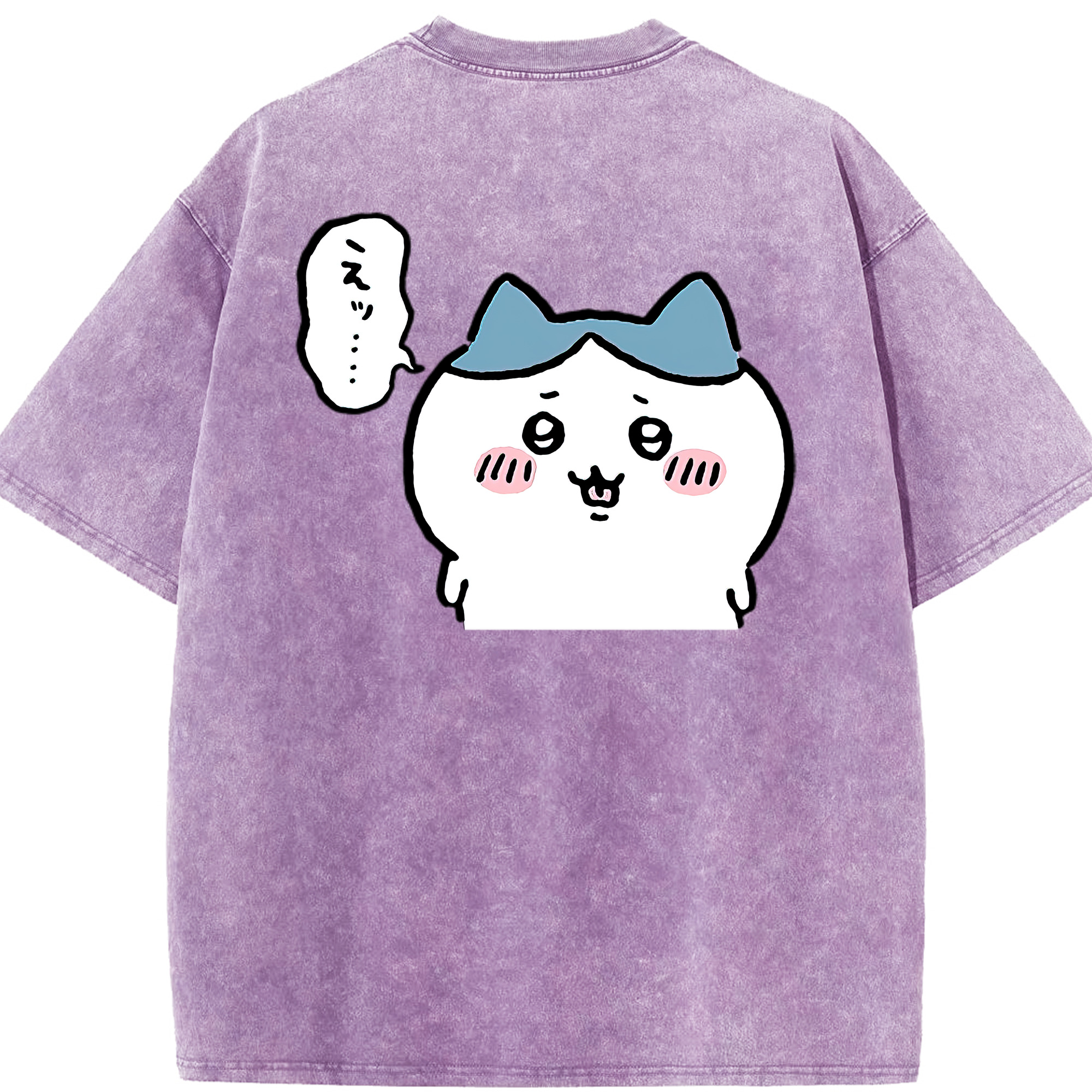 （画像用） ちいかわ ハチワレ Chii-kawa hachiware 綿100% ヴィンテージ風 半袖Tシャツ（背面プリント）
