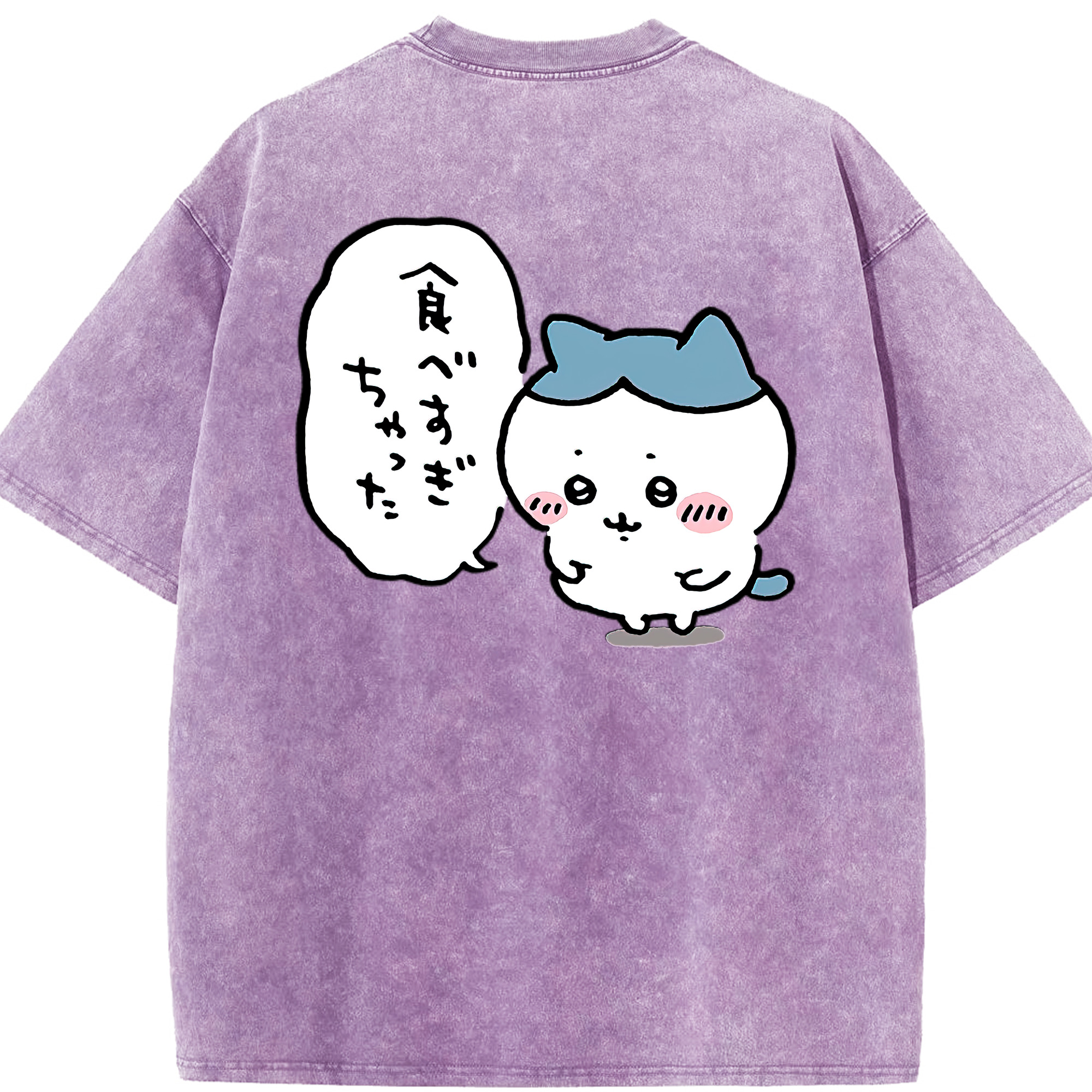 （画像用） ちいかわ ハチワレ Chii-kawa hachiware 綿100% ヴィンテージ風 半袖Tシャツ（背面プリント）
