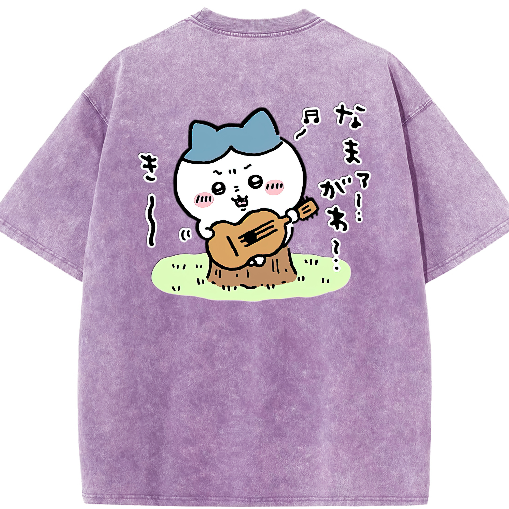 （画像用） ちいかわ ハチワレ Chii-kawa hachiware 綿100% ヴィンテージ風 半袖Tシャツ（背面プリント）