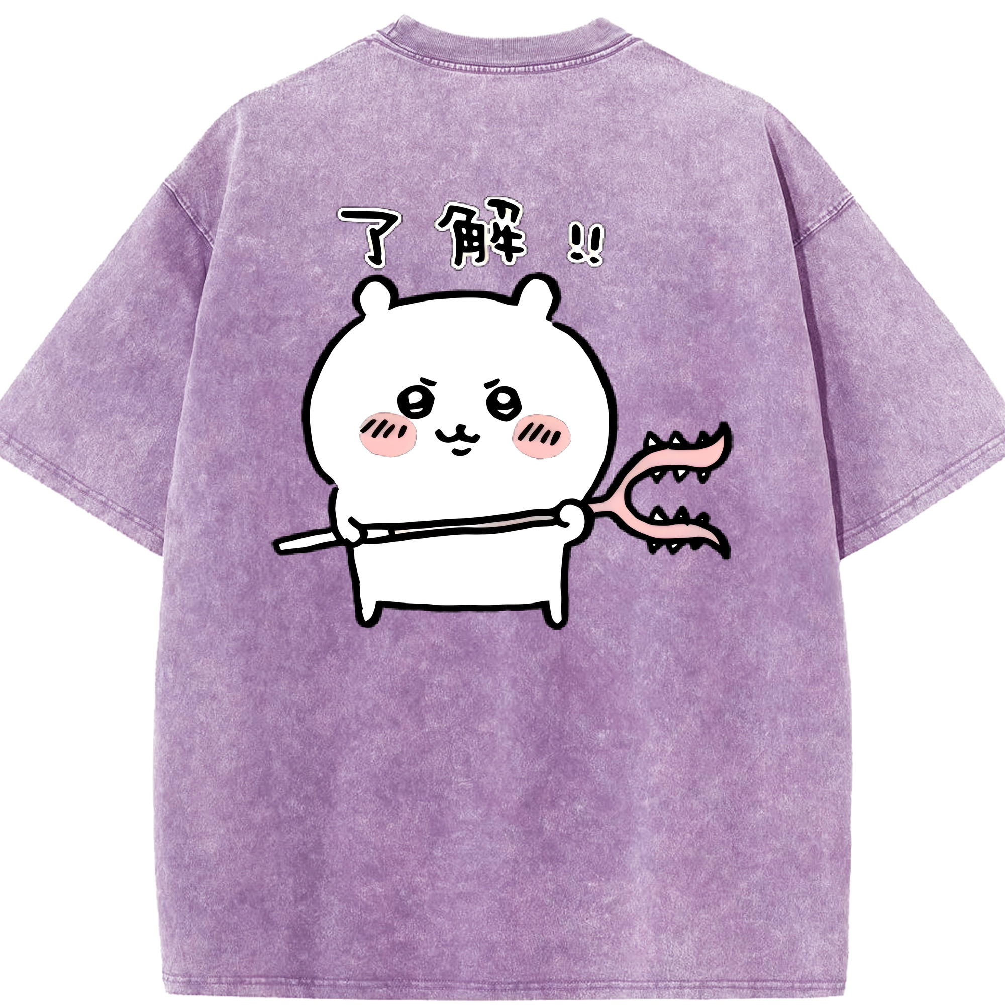 （画像用） ちいかわ ちいかわ Chii-kawa chiikawa 綿100% ヴィンテージ風 半袖Tシャツ（背面プリント）