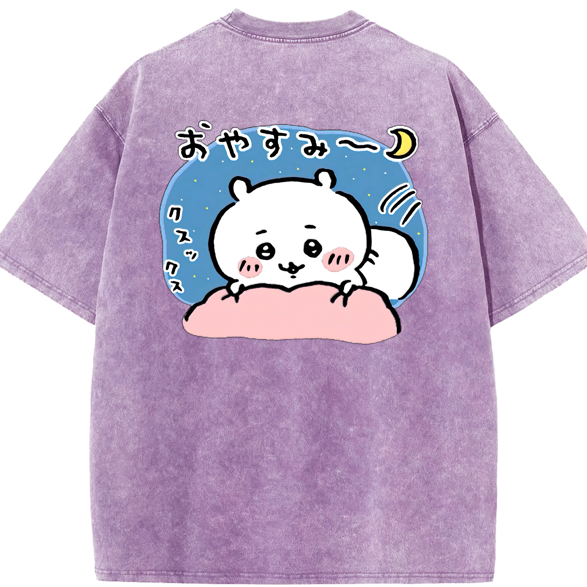 （画像用） ちいかわ ちいかわ Chii-kawa chiikawa 綿100% ヴィンテージ風 半袖Tシャツ（背面プリント）