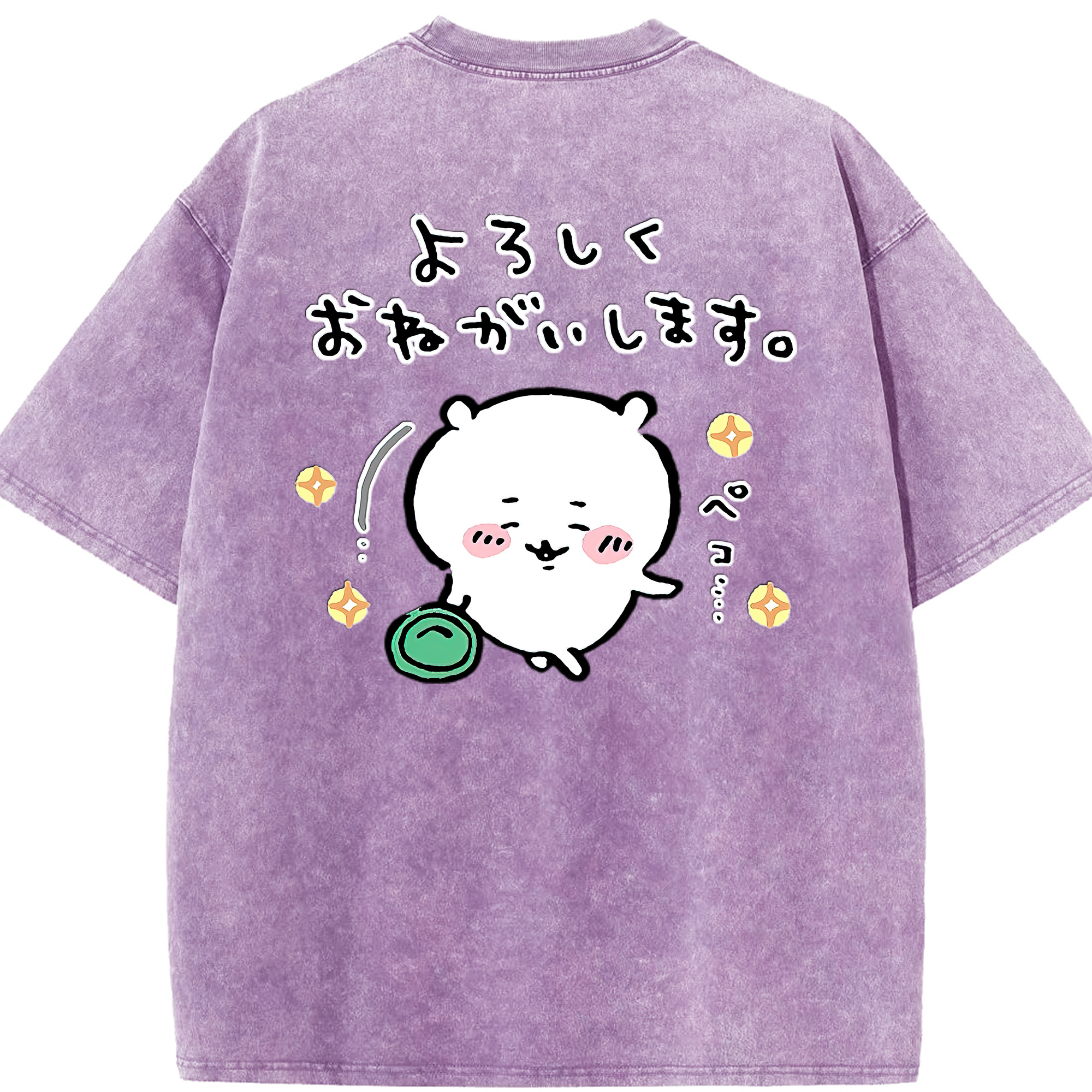 （画像用） ちいかわ ちいかわ Chii-kawa chiikawa 綿100% ヴィンテージ風 半袖Tシャツ（背面プリント）
