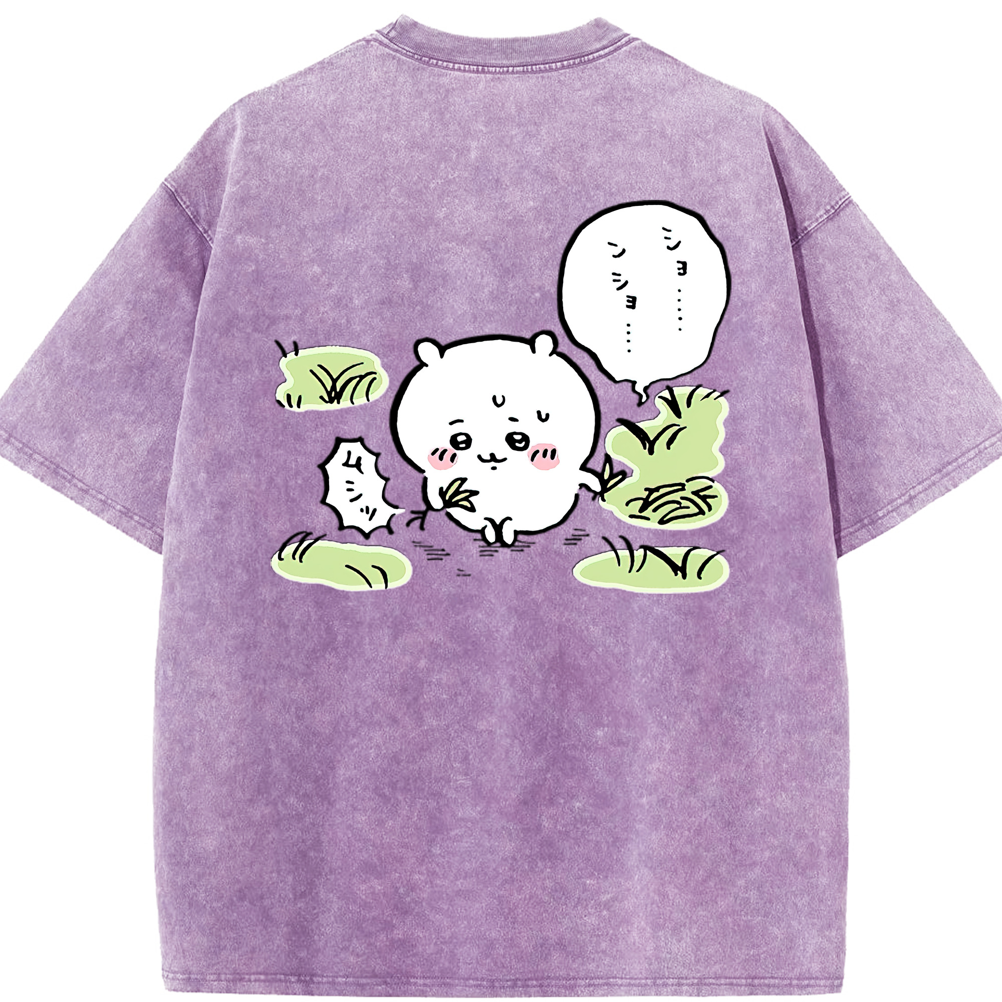 （画像用） ちいかわ ちいかわ Chii-kawa chiikawa 綿100% ヴィンテージ風 半袖Tシャツ（背面プリント）