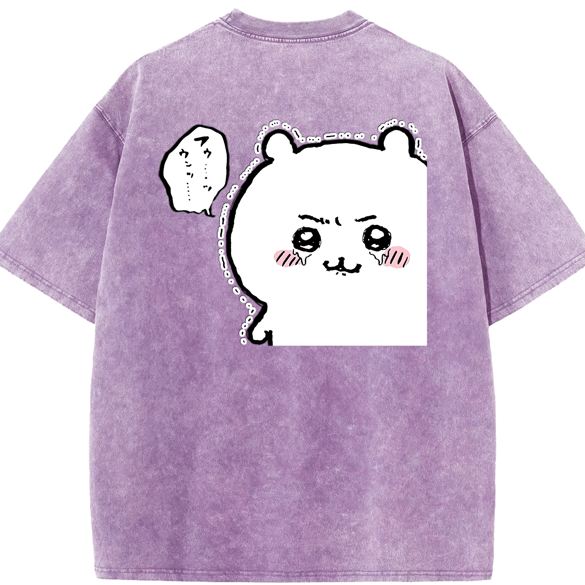 （画像用） ちいかわ ちいかわ Chii-kawa chiikawa 綿100% ヴィンテージ風 半袖Tシャツ（背面プリント）