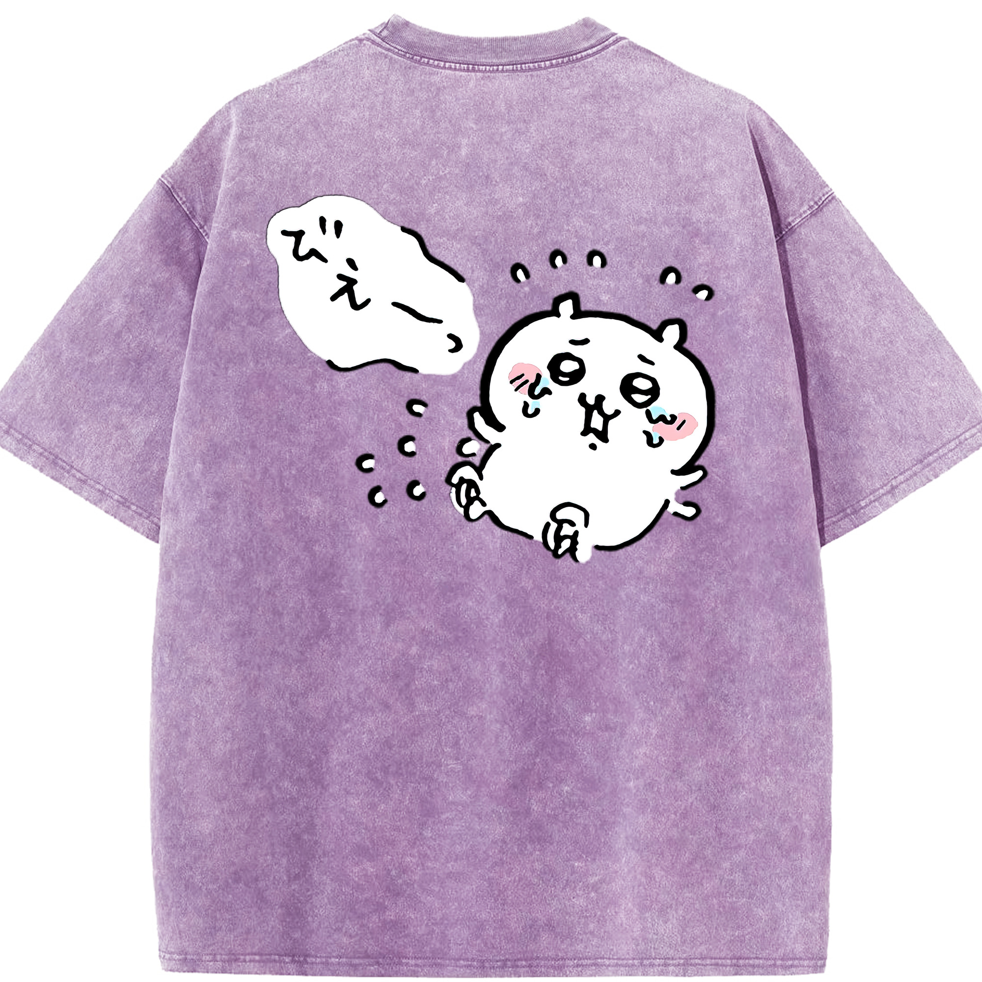 （画像用） ちいかわ ちいかわ Chii-kawa chiikawa 綿100% ヴィンテージ風 半袖Tシャツ（背面プリント）