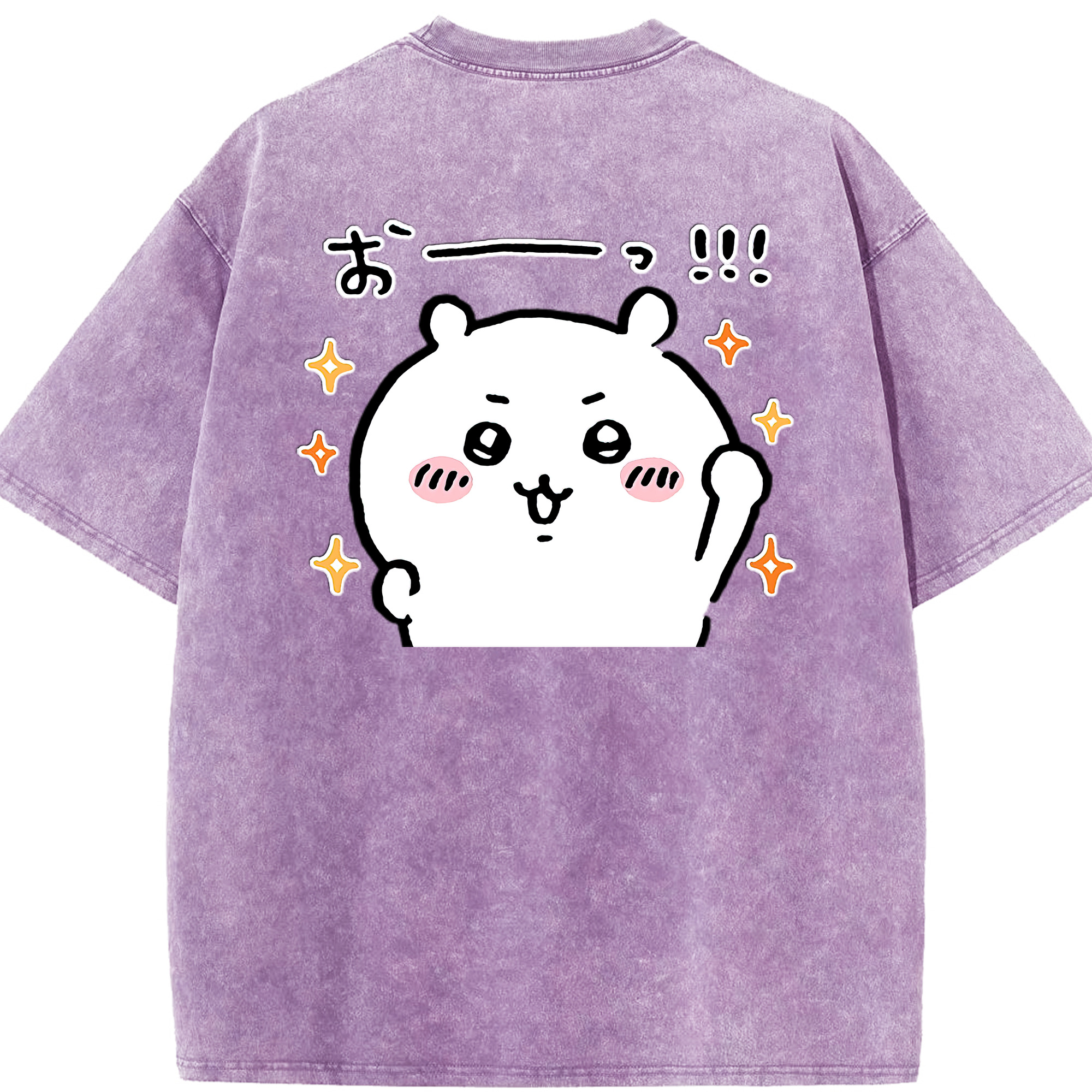 （画像用） ちいかわ ちいかわ Chii-kawa chiikawa 綿100% ヴィンテージ風 半袖Tシャツ（背面プリント）