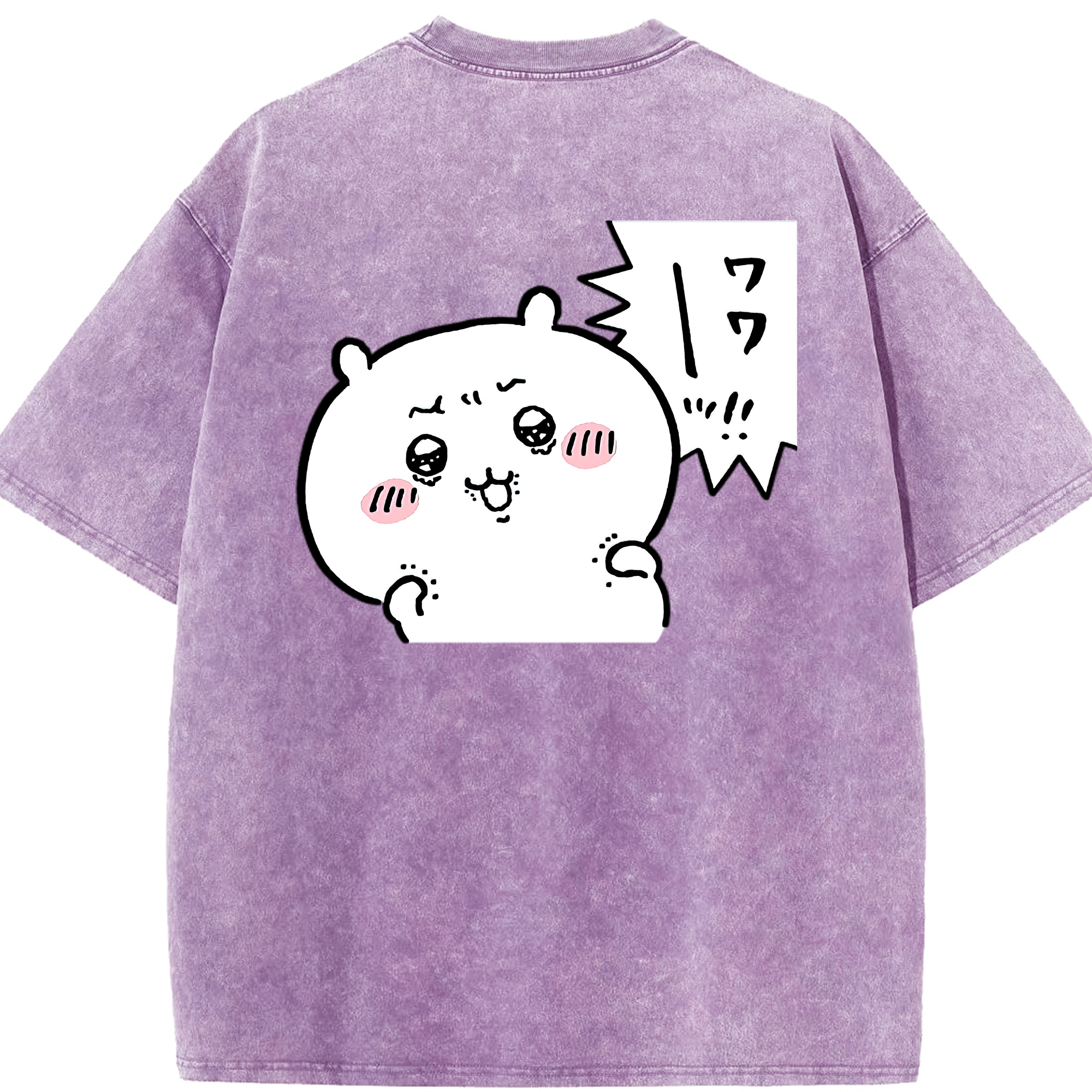 （画像用） ちいかわ ちいかわ Chii-kawa chiikawa 綿100% ヴィンテージ風 半袖Tシャツ（背面プリント）