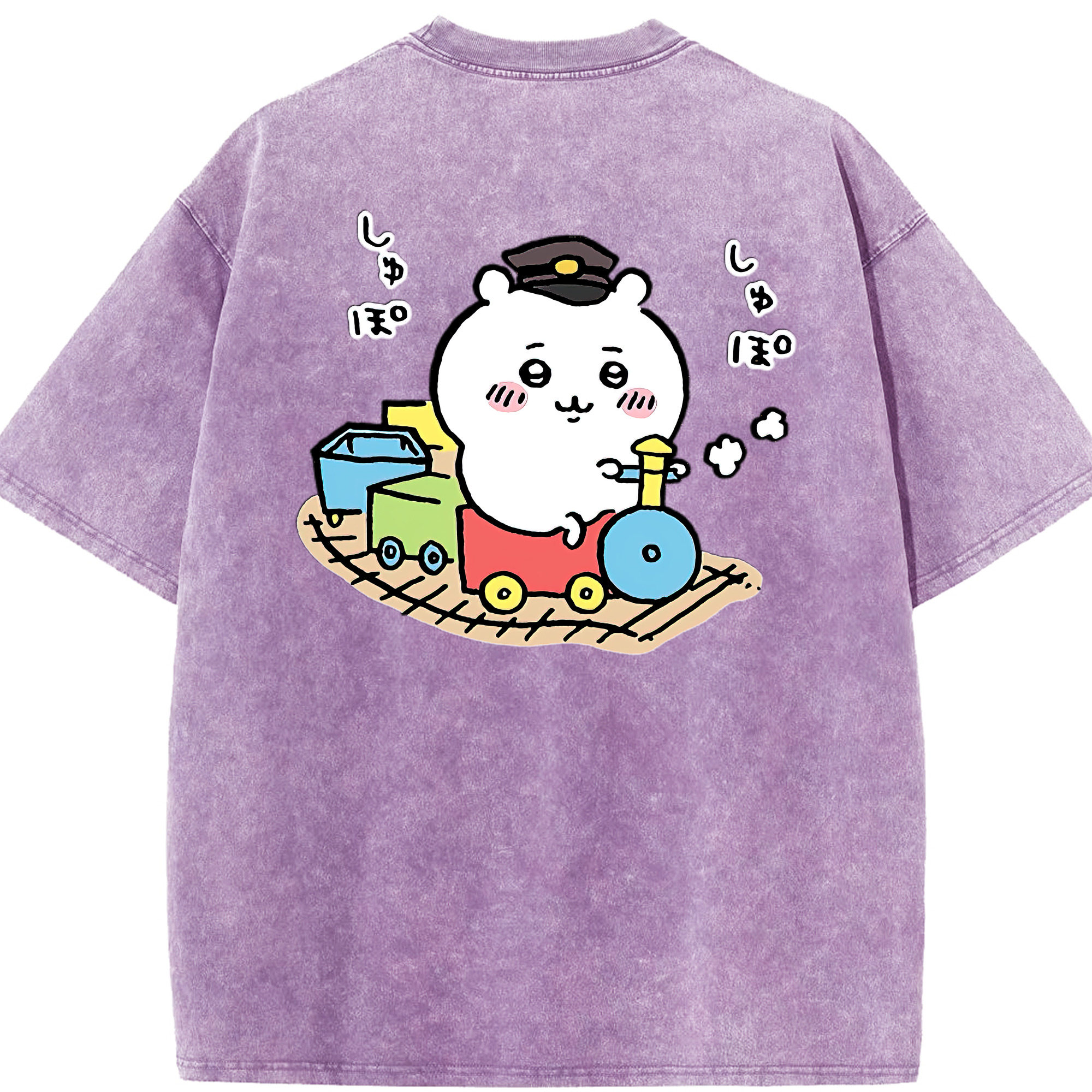 （画像用） ちいかわ ちいかわ Chii-kawa chiikawa 綿100% ヴィンテージ風 半袖Tシャツ（背面プリント）